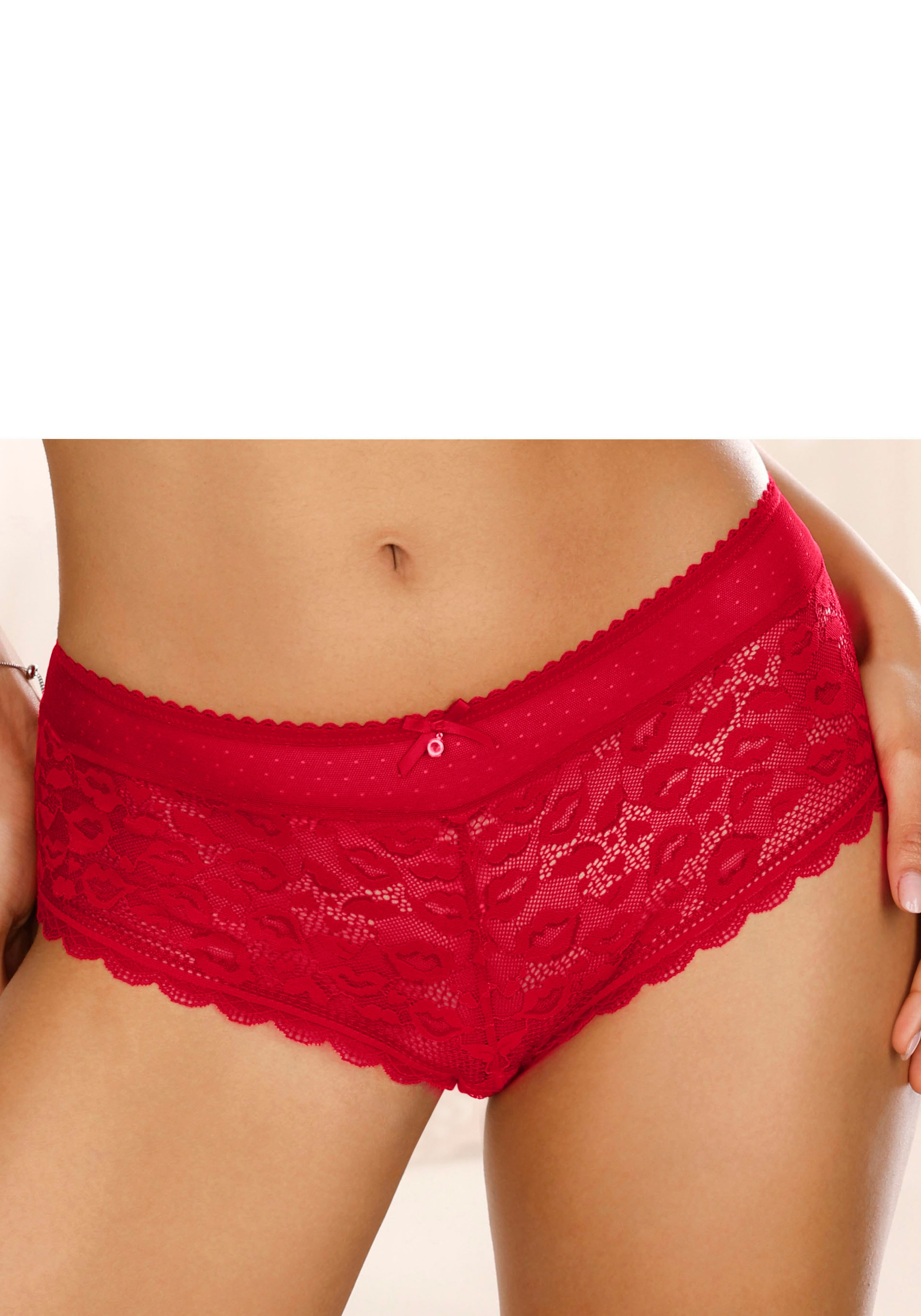 Vivance Panty aus Spitze in Leo-Optik und weichem Mesh-Material