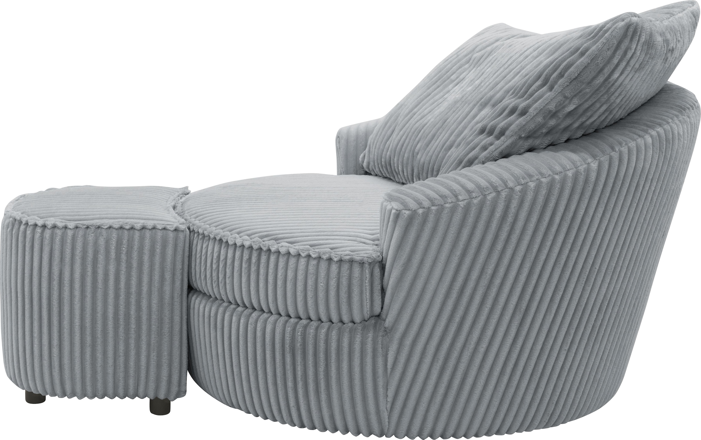 INOSIGN Drehsessel »AMECA, Relaxsessel mit Drehfunktion und Hocker, 122 x 126 x 76 cm,«, (Set, 2 St.), Love-Seat XXL und Lesesessel in Megacord