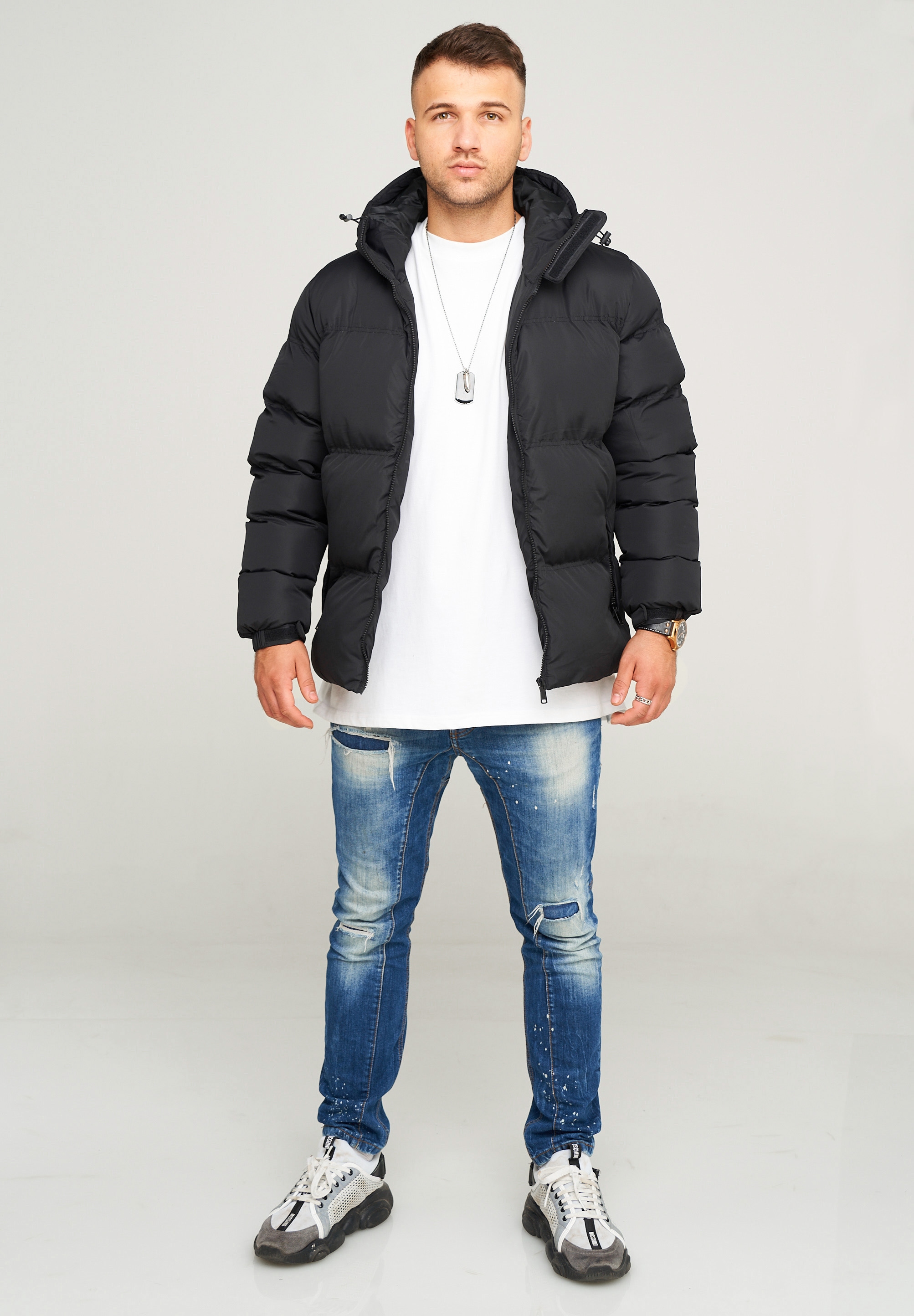 behype Steppjacke »BHROLLIN-PANEL«, mit Kapuze