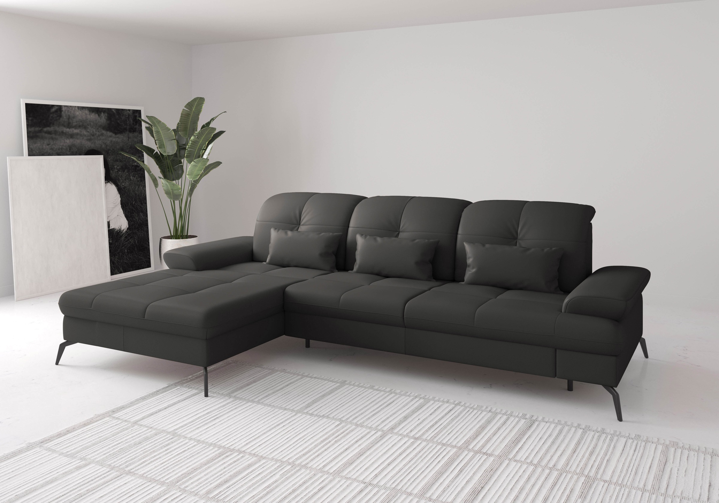 sit&more Ecksofa "Amica, L-Form, inkl. Sitztiefenverstellung & Armteilverstellung" wahlweise mit Schlaffunktion, Bettkasten und Kopfteilverstellung