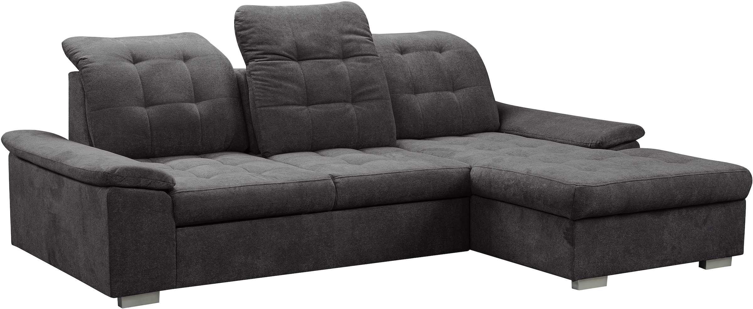 WERK2 Ecksofa Carmen, Sofa, Eckcouch mit Schlaffunktion, Bettkasten und Sitztiefenverstellung
