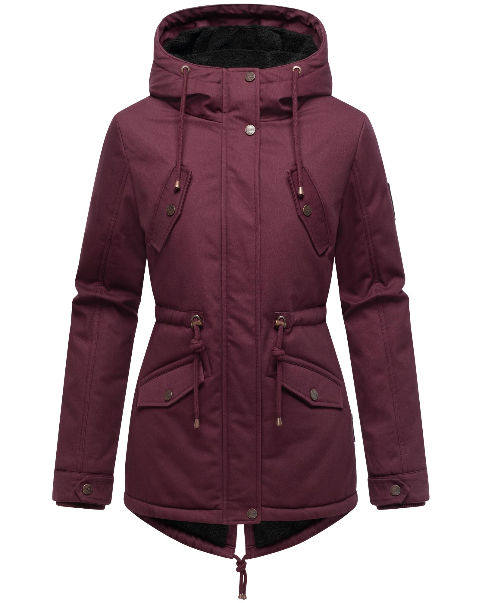 Marikoo Winterjacke "Manolya" mit Kapuze stylischer Kurzmantel mit weichem günstig online kaufen