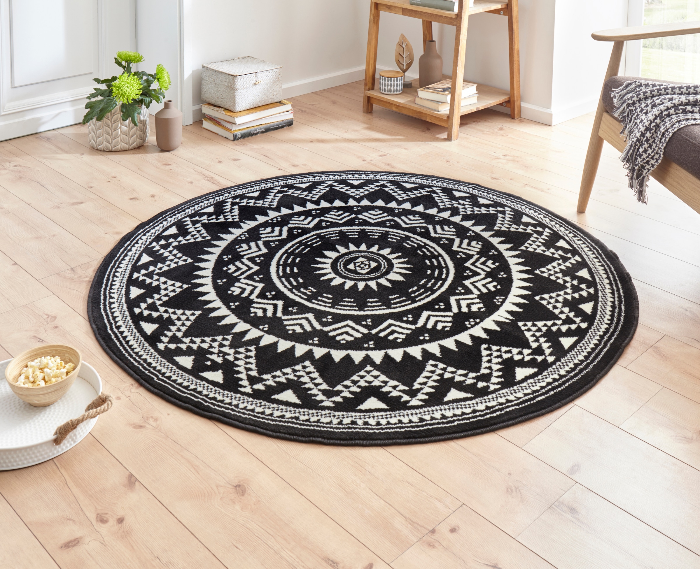 HANSE Home "Valencia" rund 9 mm Höhe Kurzflor, Modern, Vintage, Mandala, Wo günstig online kaufen