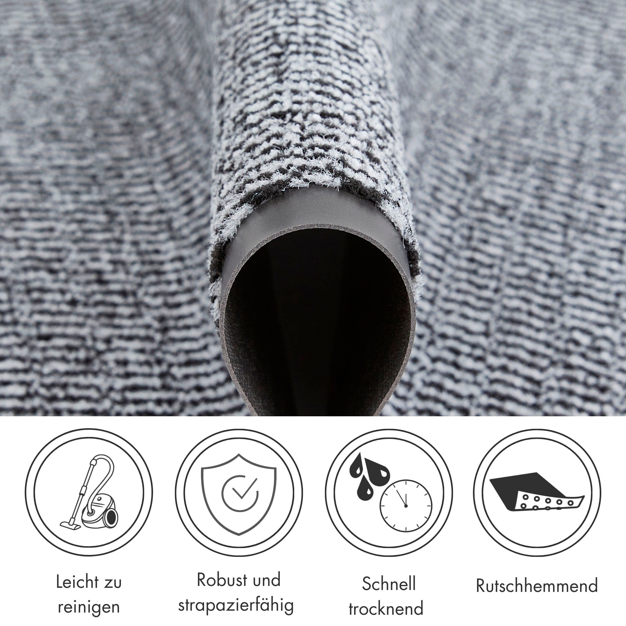 Andiamo Fußmatte »Easy, Made in Netherlands«, rechteckig, 5 mm Höhe, Schmutzfangmatte, rutschhemmend, Innen- und überdachten Außenbereich