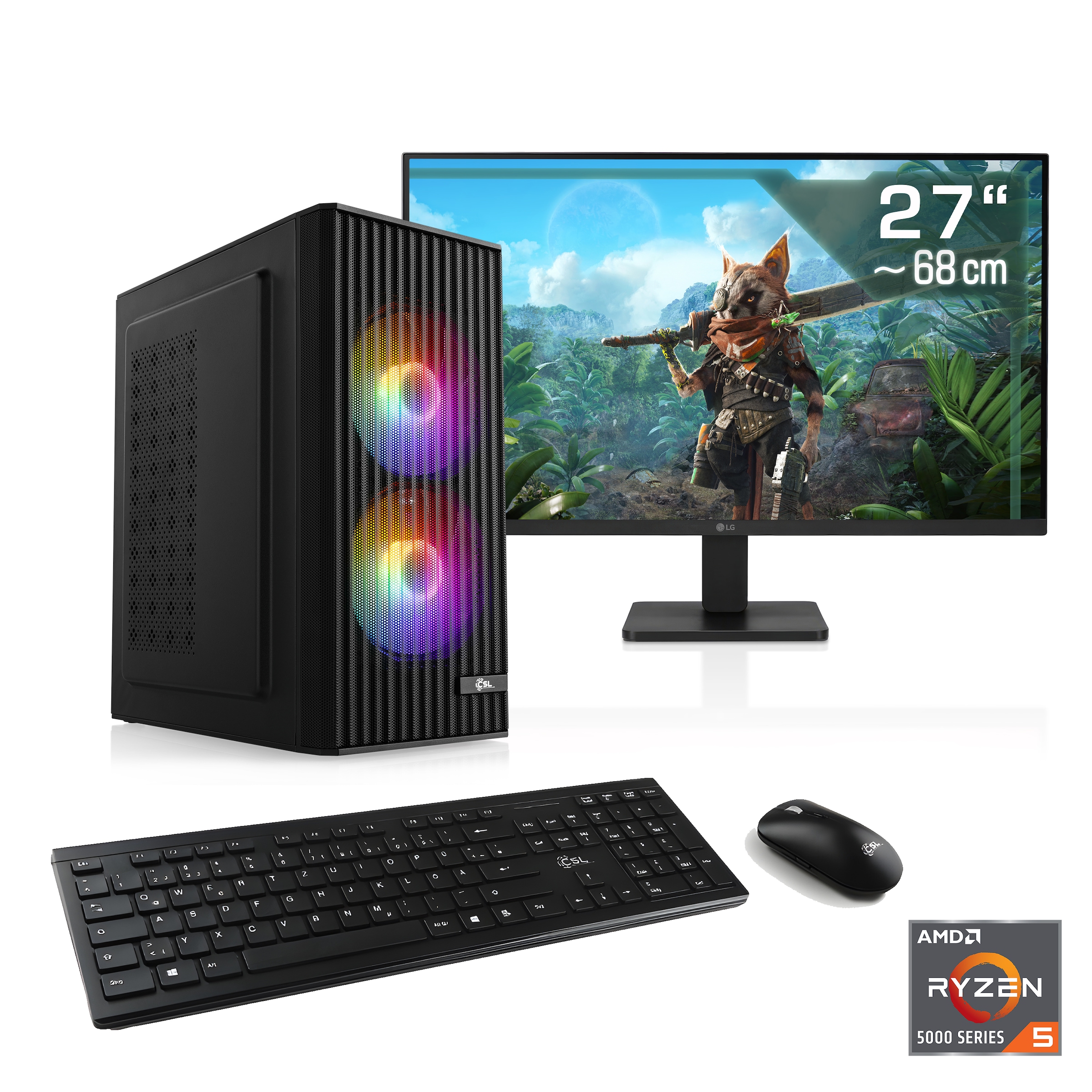 CSL PC-Komplettsystem "Spectrum V25216", Microsoft Windows 11 Home (64 Bit), 32 GB RAM 1.000 GB SSD, schwarz, Computer_Komplettsysteme