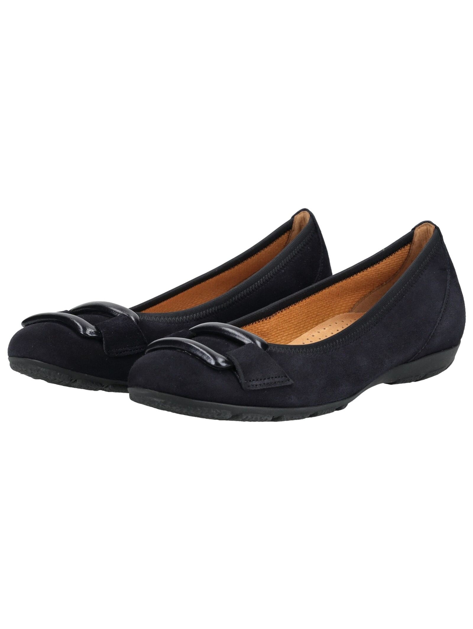Ballerina GABOR "Gabor Ballerinas Veloursleder", Damen, Gr. 42, dunkelblau, Veloursleder, Schuhe Ballerina 3