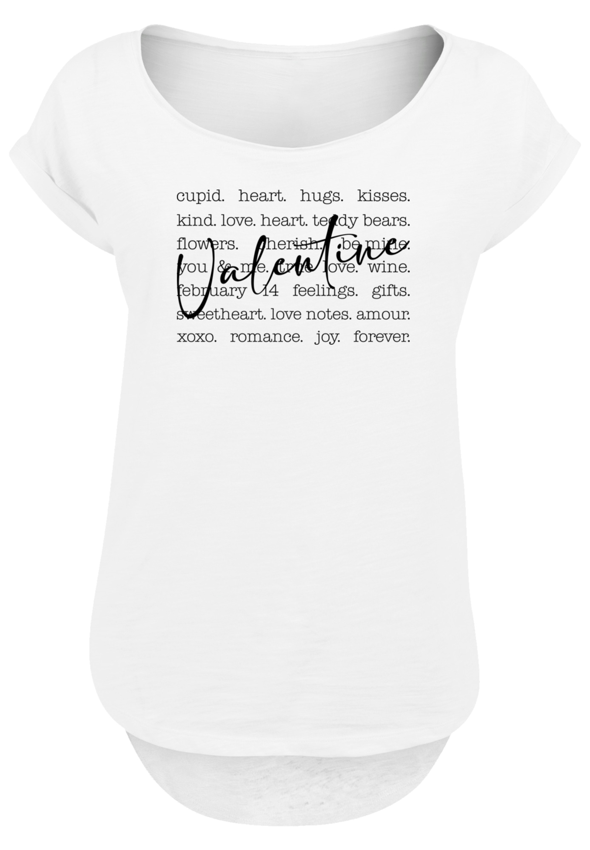 F4NT4STIC T-Shirt »Valentine Herz Hugs Kisses Love Flowers Joy«, Premium Qualität
