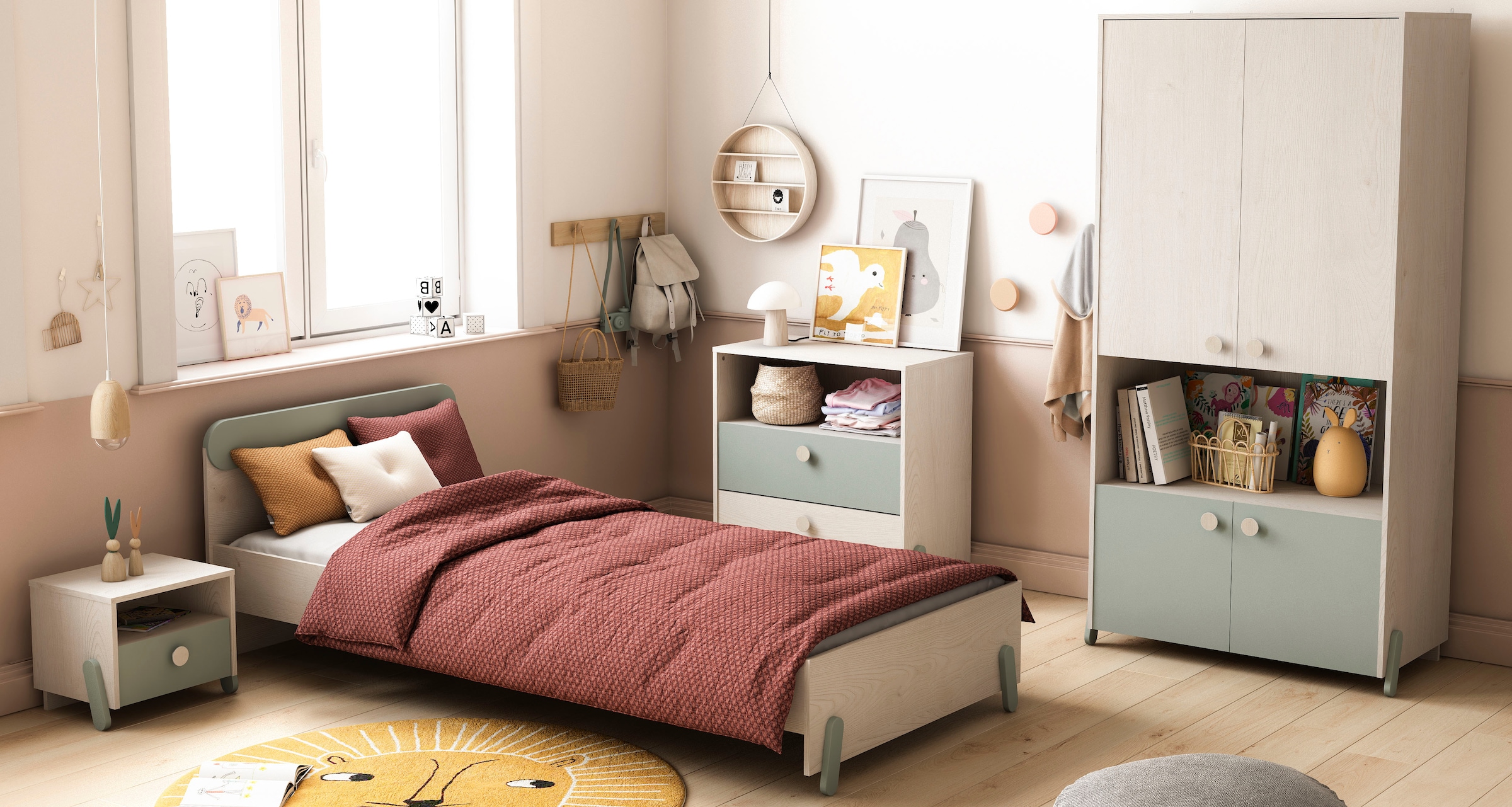 Demeyere GROUP Kleiderschrank »Ilian«, (Packung), modernes Design fürs Kinderzimmer, Kinderkleiderschrank