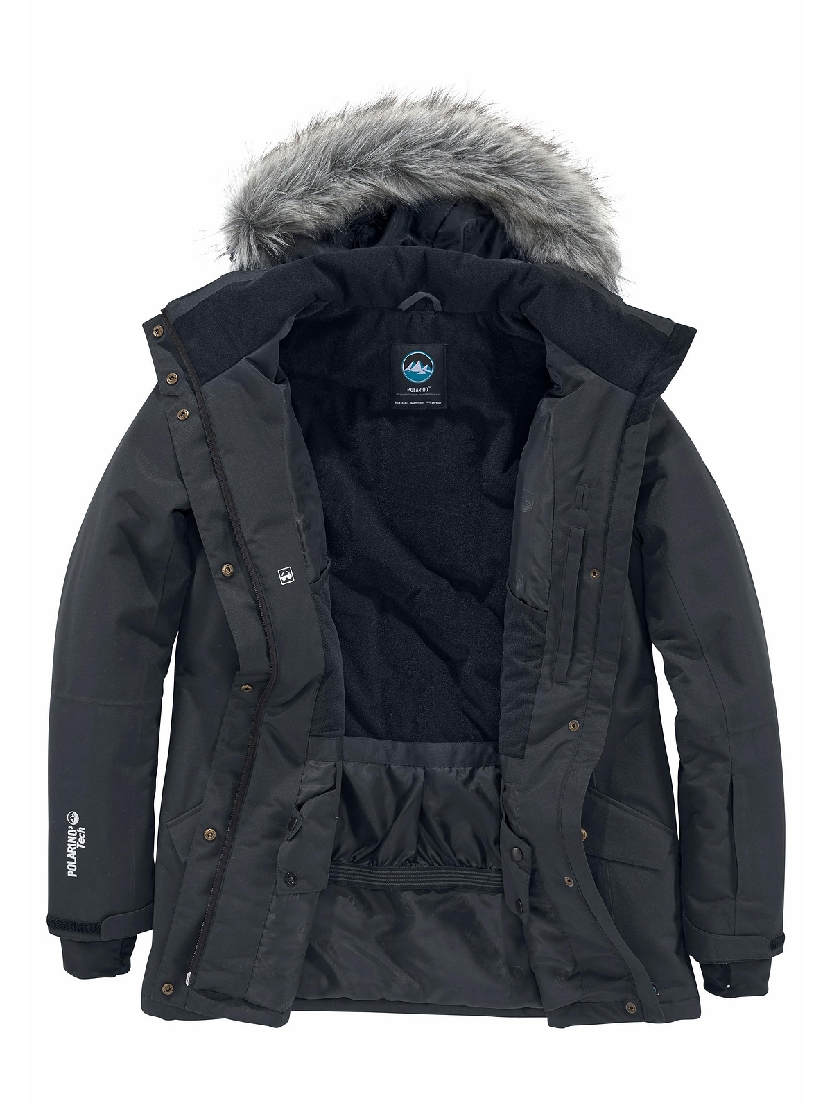 Polarino Outdoorjacke "Große Größen", mit Kapuze, Wind- & wasserdicht, atmungsaktiv, verschweißte Nähte