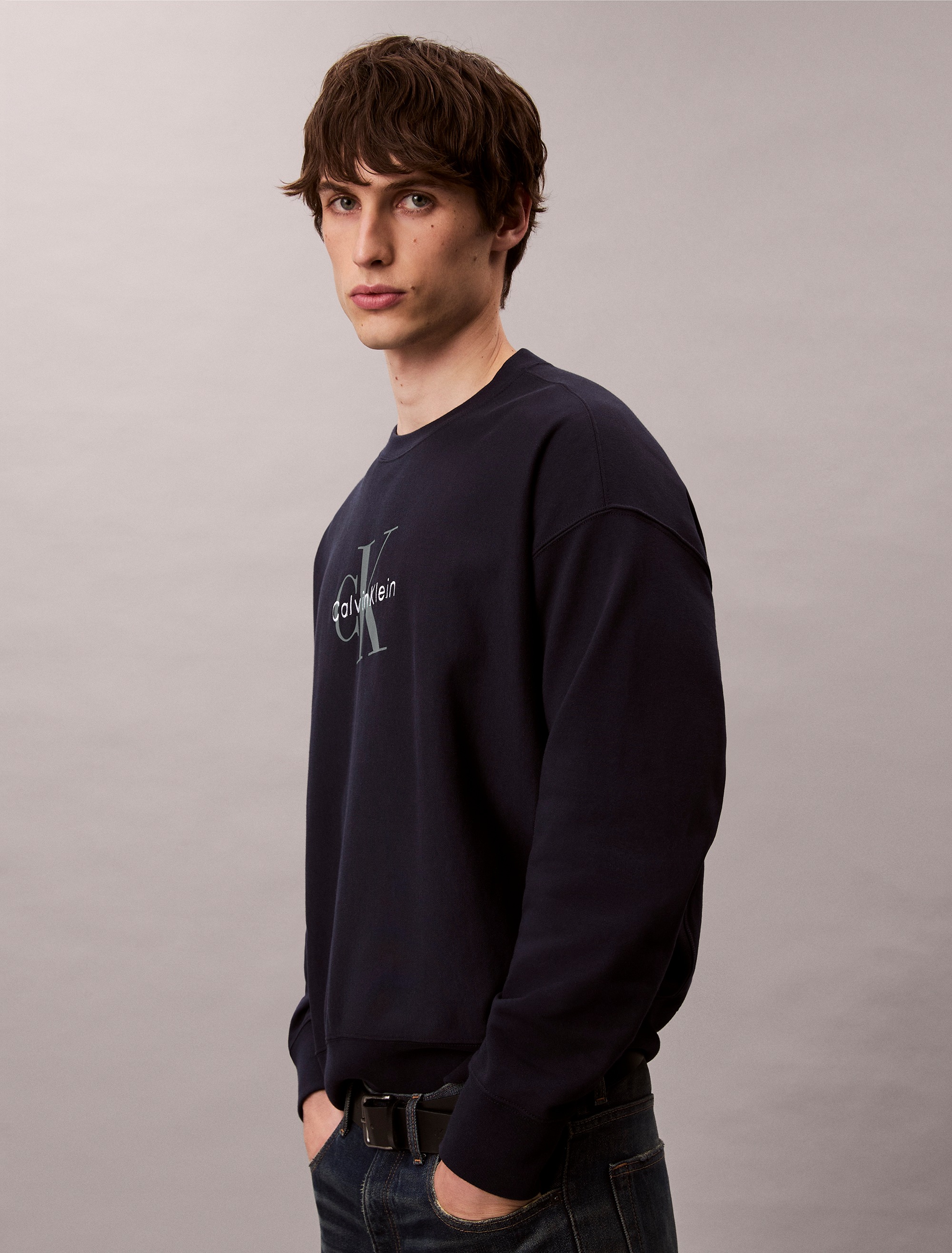 Calvin Klein Jeans Sweatshirt "LS EU 350TERRY MONOLOGO CN SWTSH" Rundhalsau günstig online kaufen
