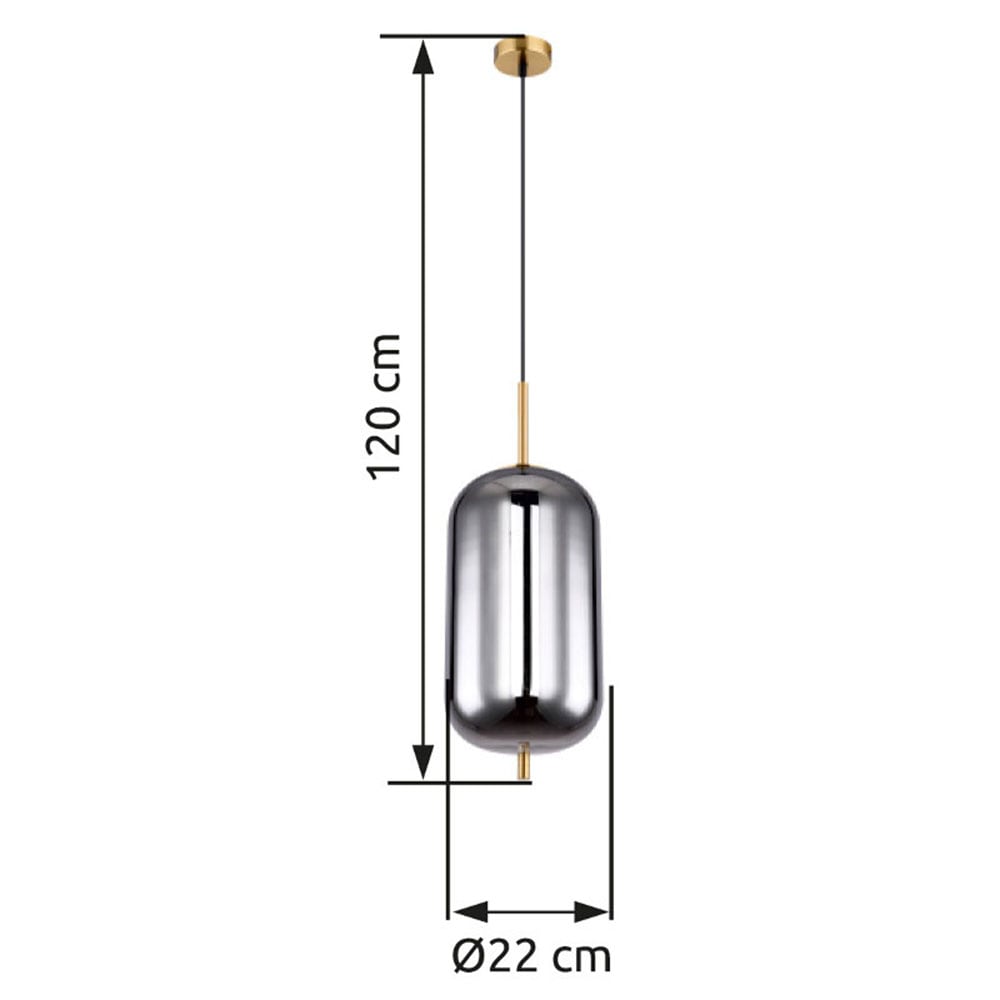 GLOBO LIGHTING Hängeleuchte »BLACKY I«, Leuchtmittel E27 | ohne Leuchtmittel, Hängelampe/Pendelleuchte/Glas/Höhe kürzbar/Esstisch