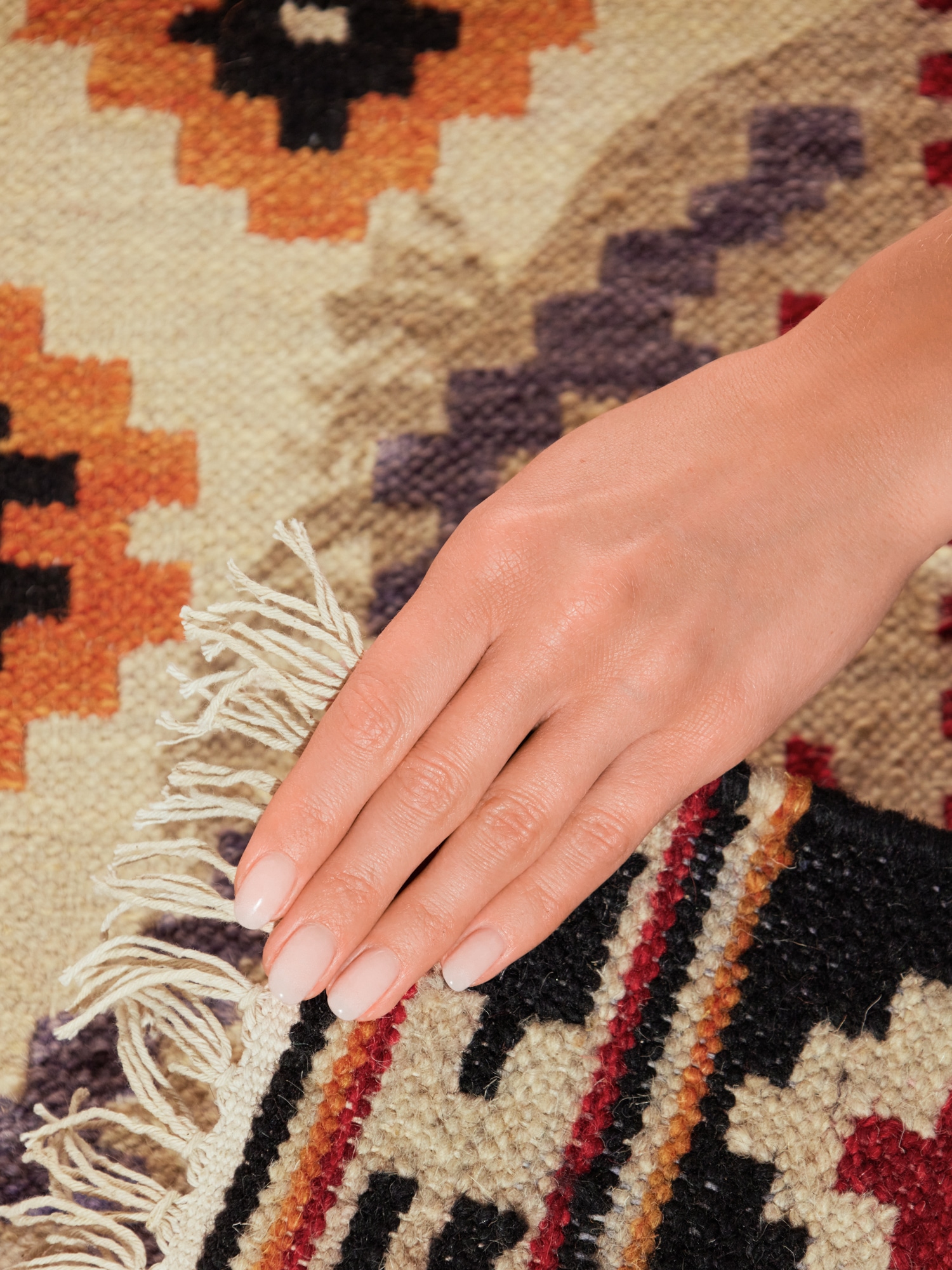 HANSE Home Teppich »Kelim Kian«, rechteckig, 3 mm Höhe, Wolle, Baumwolle, Natur, Handgewebt, orientalisch, Boho, traditionell