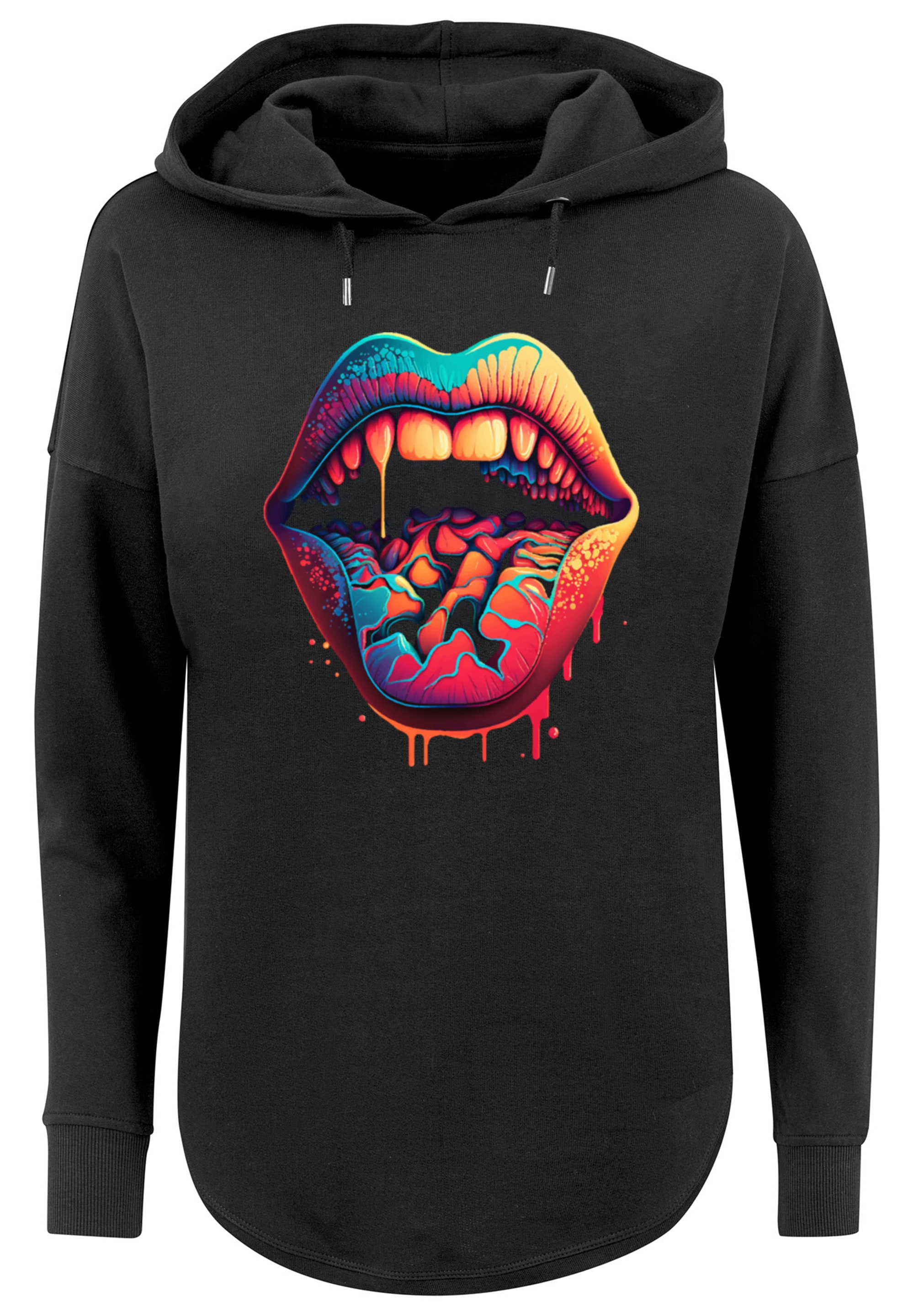 F4NT4STIC Kapuzenpullover »Drooling Lips OVERSIZE HOODIE«, Print