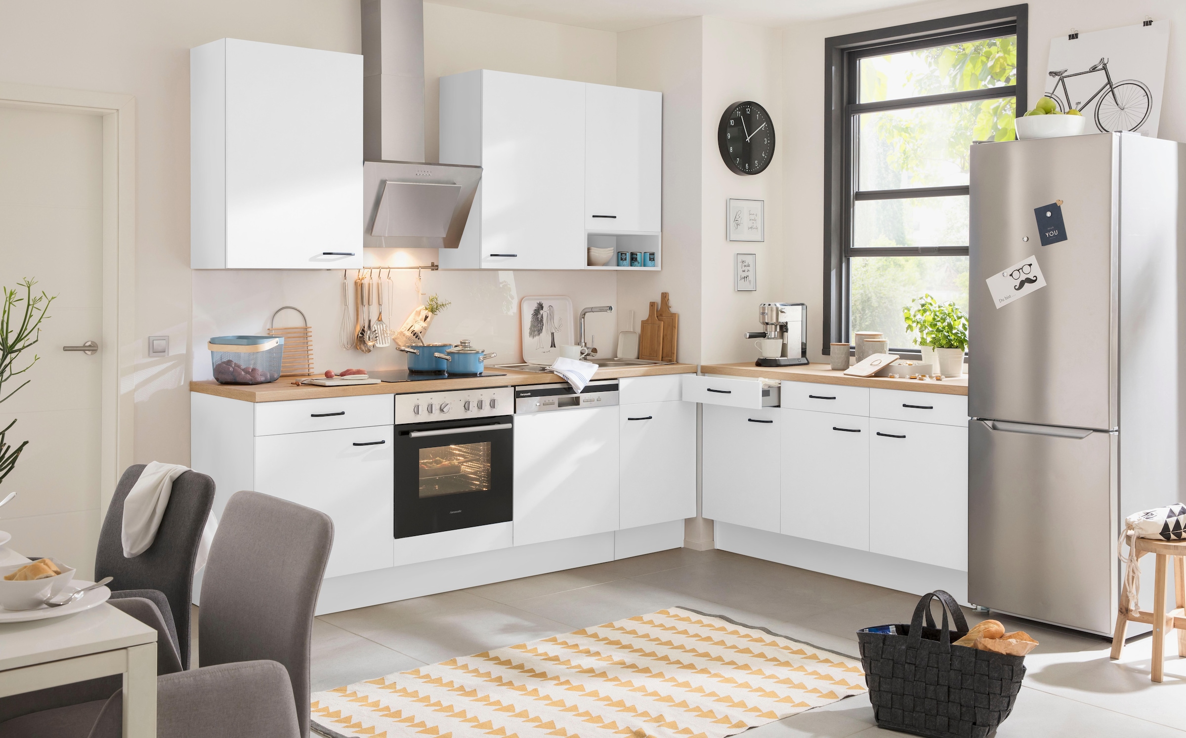 OPTIFIT Küchenzeile »Elga«, Premium-Küche mit Soft-Close-Funktion, Vollauszug, Breite 230 cm