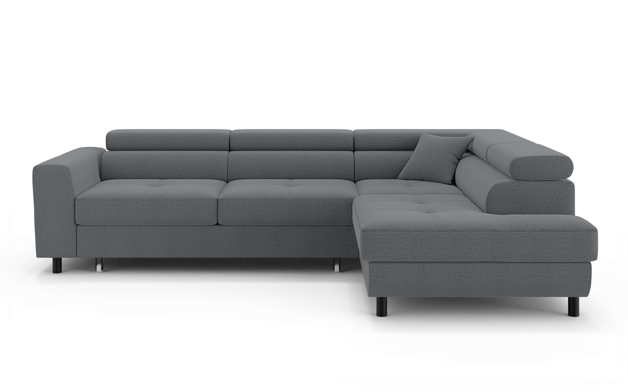 OTTO home Ecksofa »AADEN Schlafsofa mit verstellbaren Kopfstützen, B/T/H: 254/199/90 cm« mit Bettfunktion und Bettkasten, Ottomane rechts/links bestellbar
