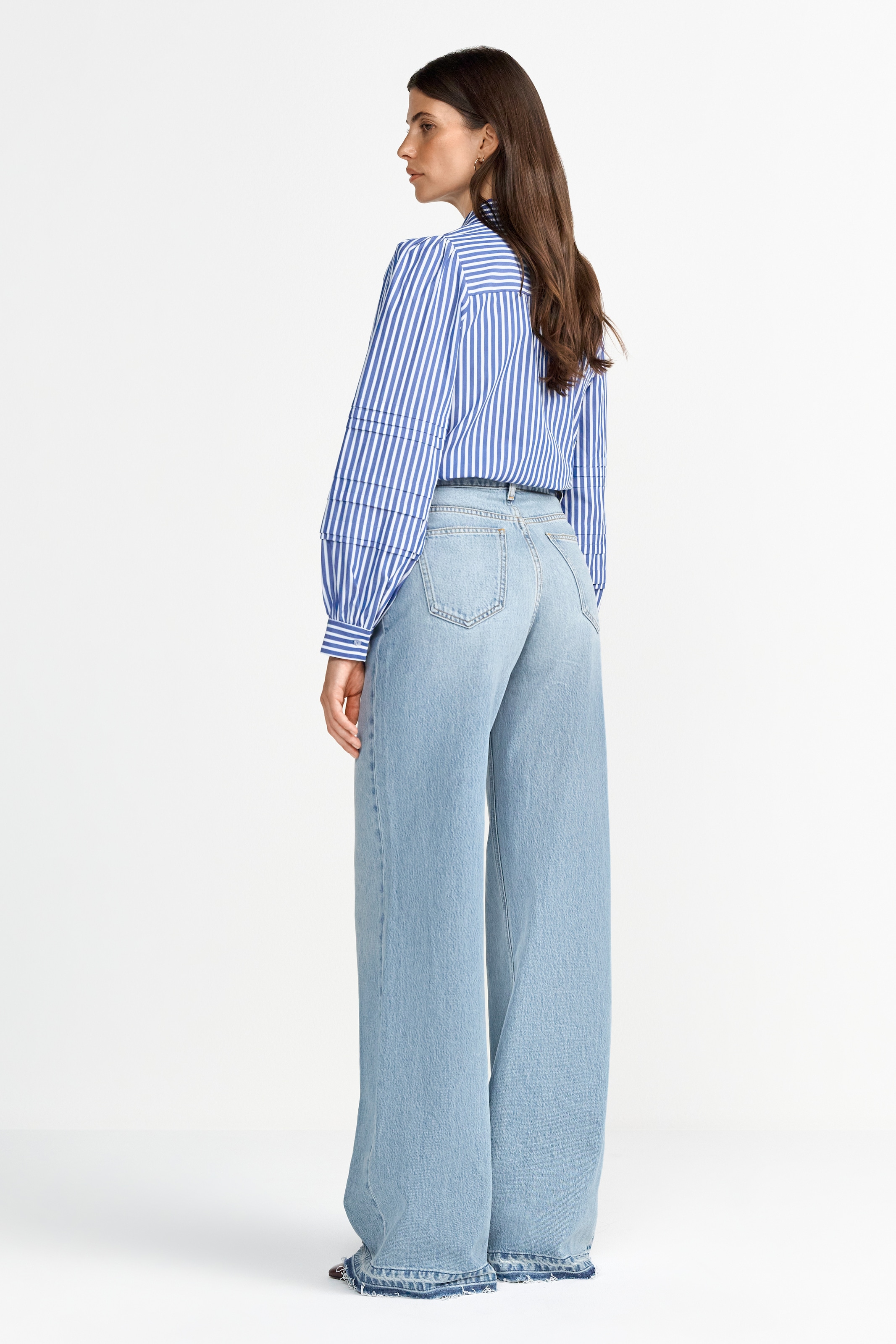RICHROYAL Weite Jeans, High Waist, leichter Used-Look