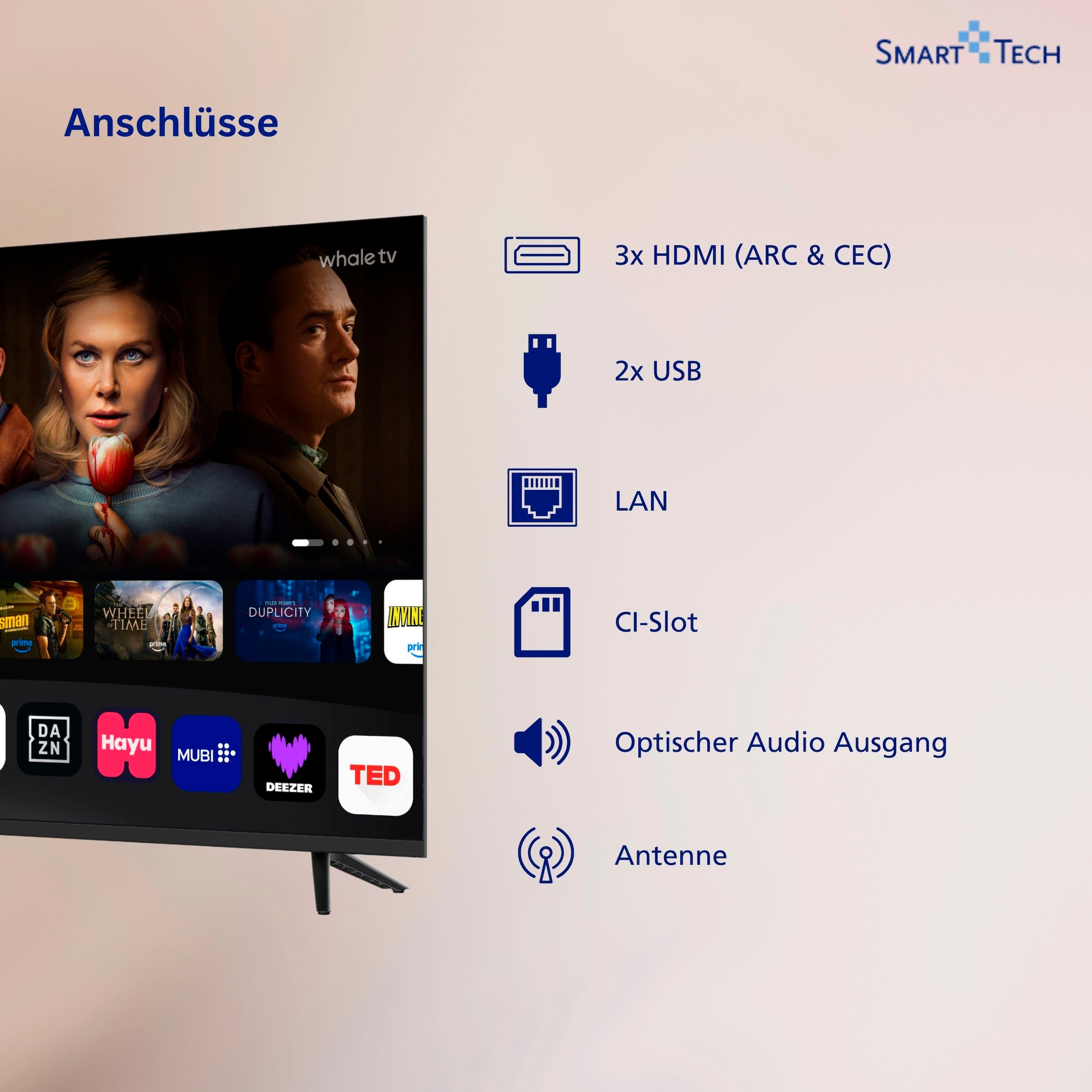 Smart Tech QLED-Fernseher »43QH02V« 108 cm/43 ″ Smart-TV