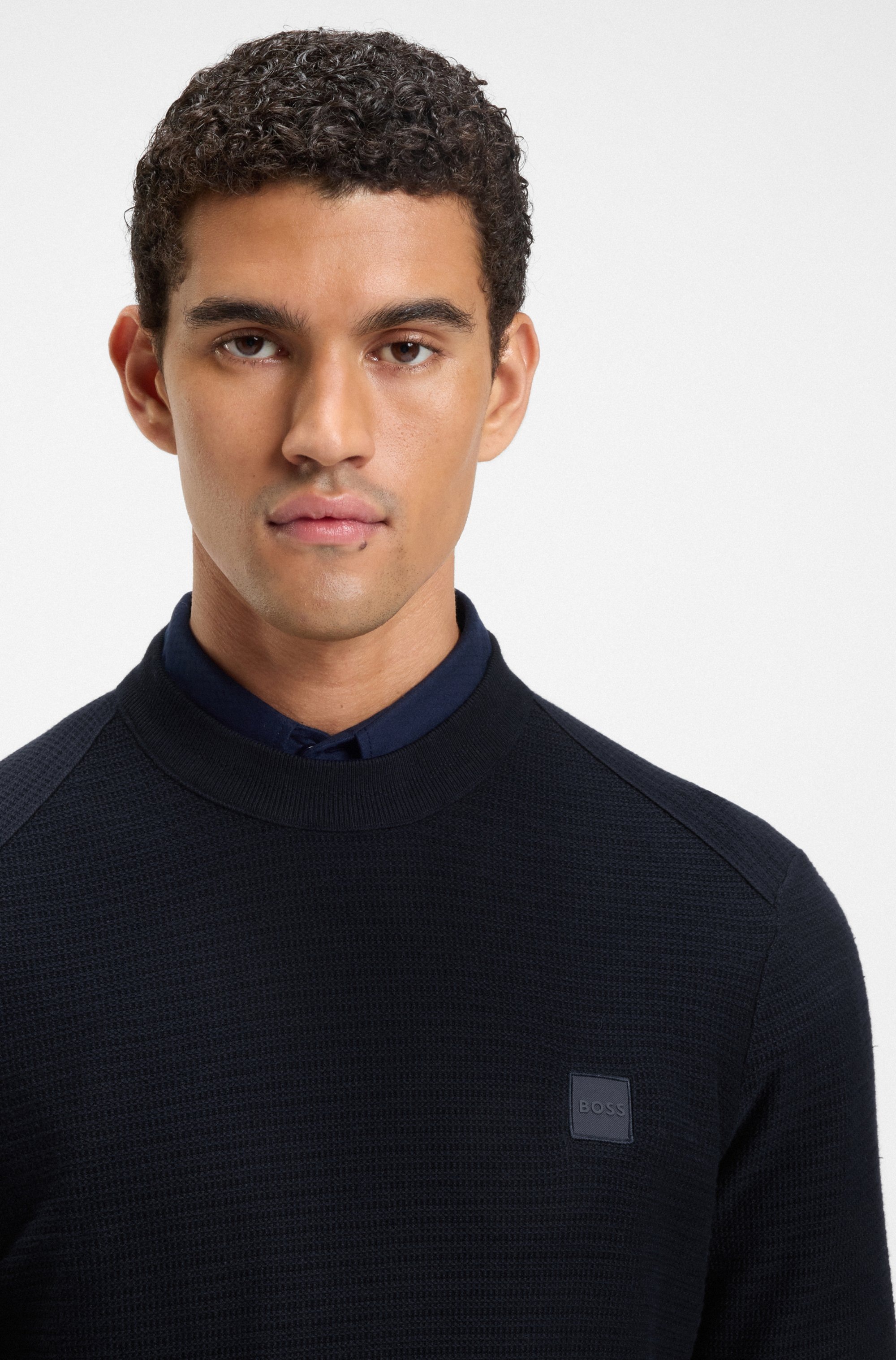 BOSS Klapok 10274222 Jumper Dark Blue M 5