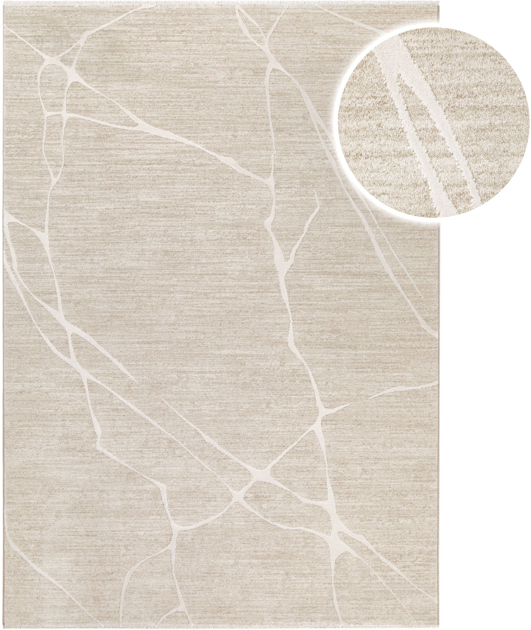 Esprit Teppich »Elite« rechteckig 15 mm Höhe Kurzflor, Marmordesign, Hoch-Tief-Effekt, waschbar, Jute-Rücken