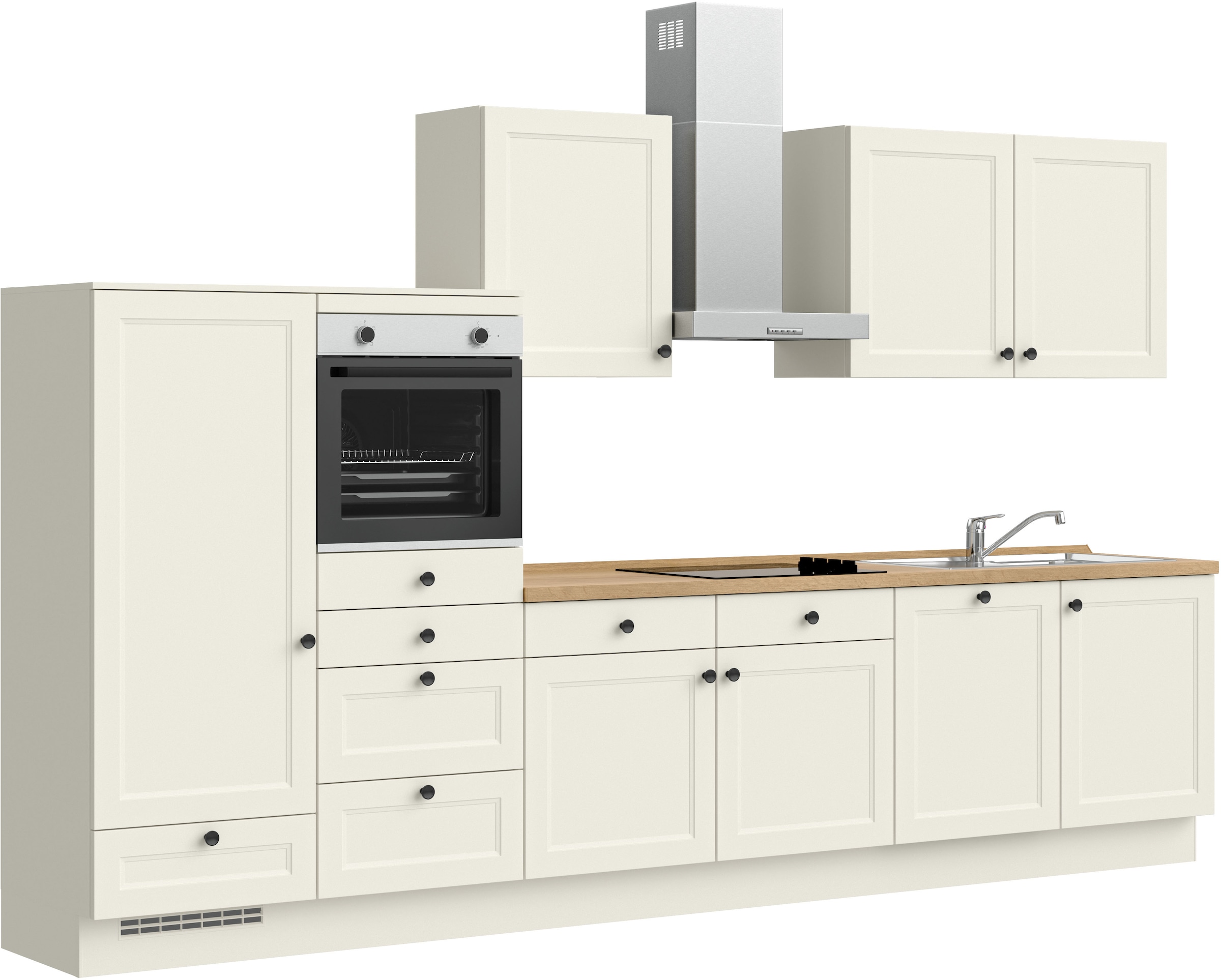 nobilia® Küchenzeile »"Cascada I"« vormontiert, Ausrichtung wählbar, Breite 360 cm, wahlw. mit E-Geräten