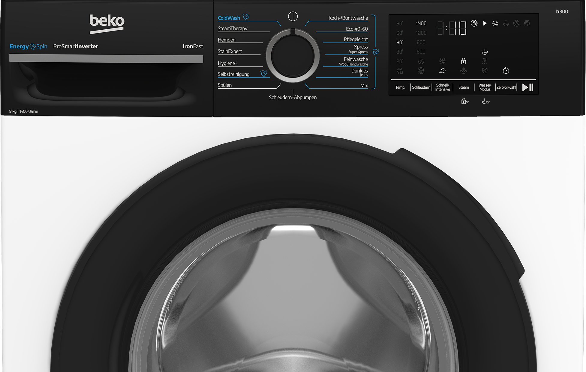 BEKO Waschmaschine »BM3WFU4841W« 8 kg 1400 U/min EnergySpin – optimierte Waschbewegungen für gründliche Reinigung.