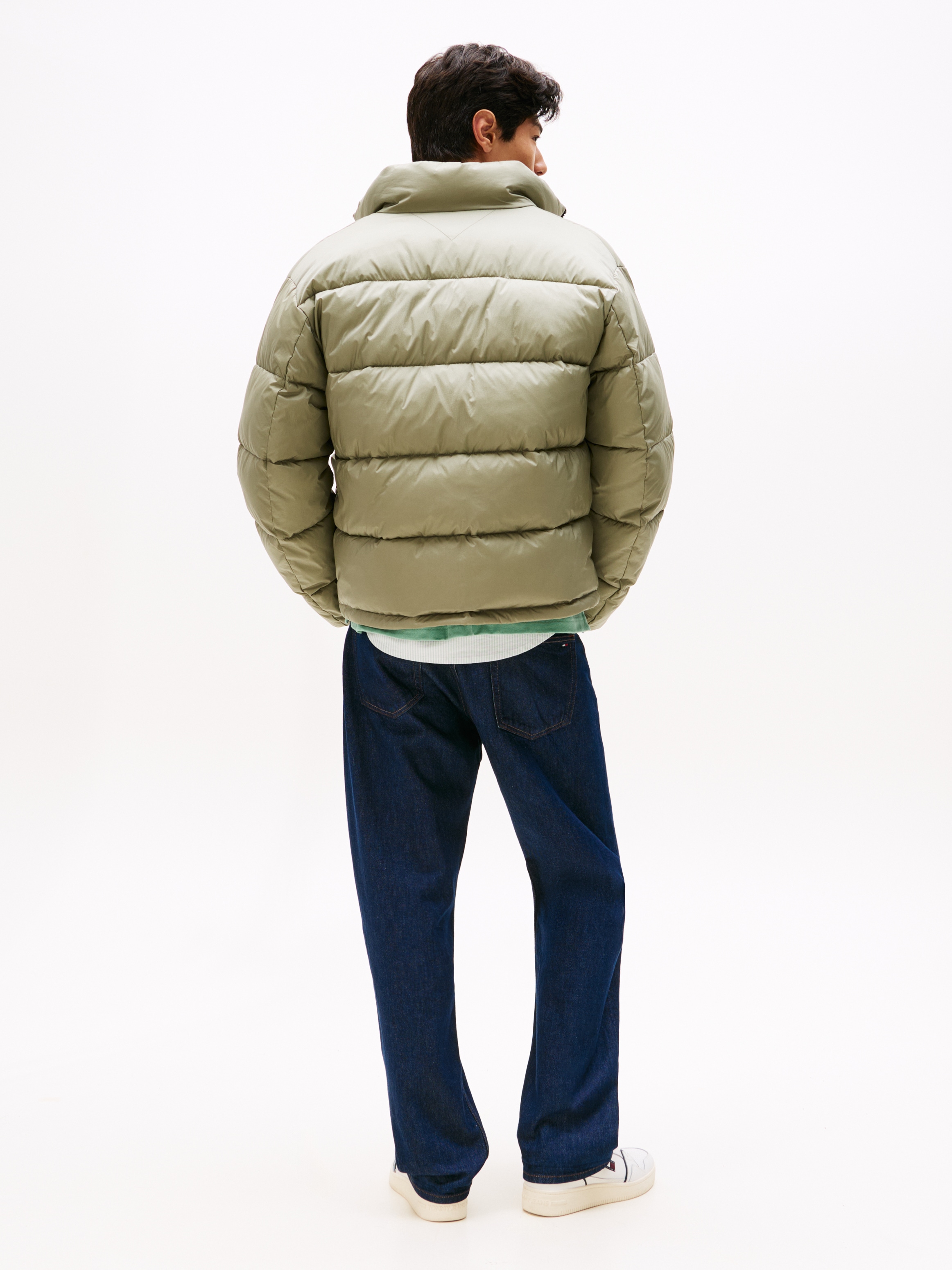 Tommy Jeans Steppjacke »VAIL PUFFER«, ohne Kapuze, Daunenjacke, Übergangsjacke Regular fit mit Rundhalsausschnitt