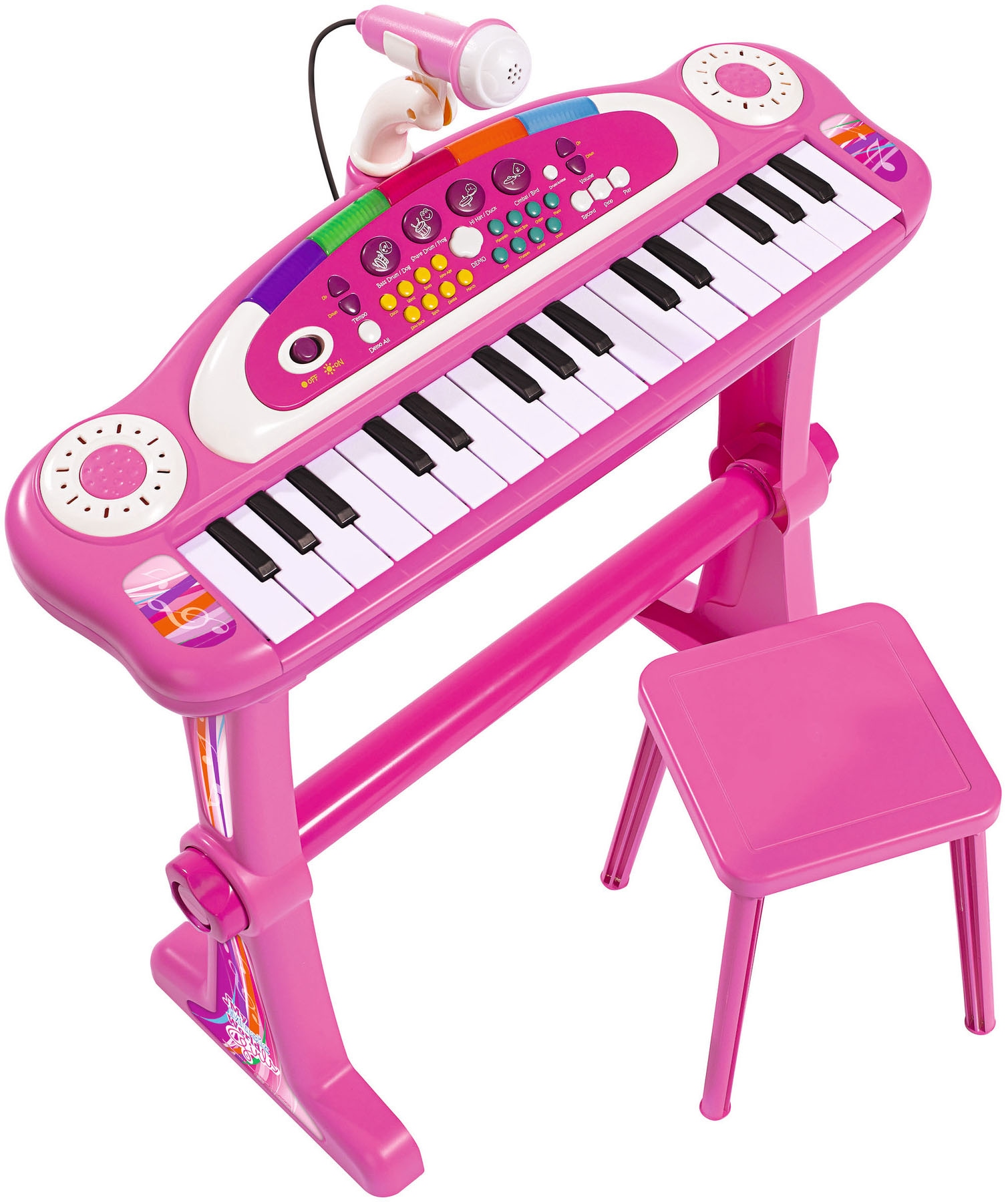 Spielzeug-Musikinstrument »My Music World Keyboard, pink«, mit Hocker und Mikrofon