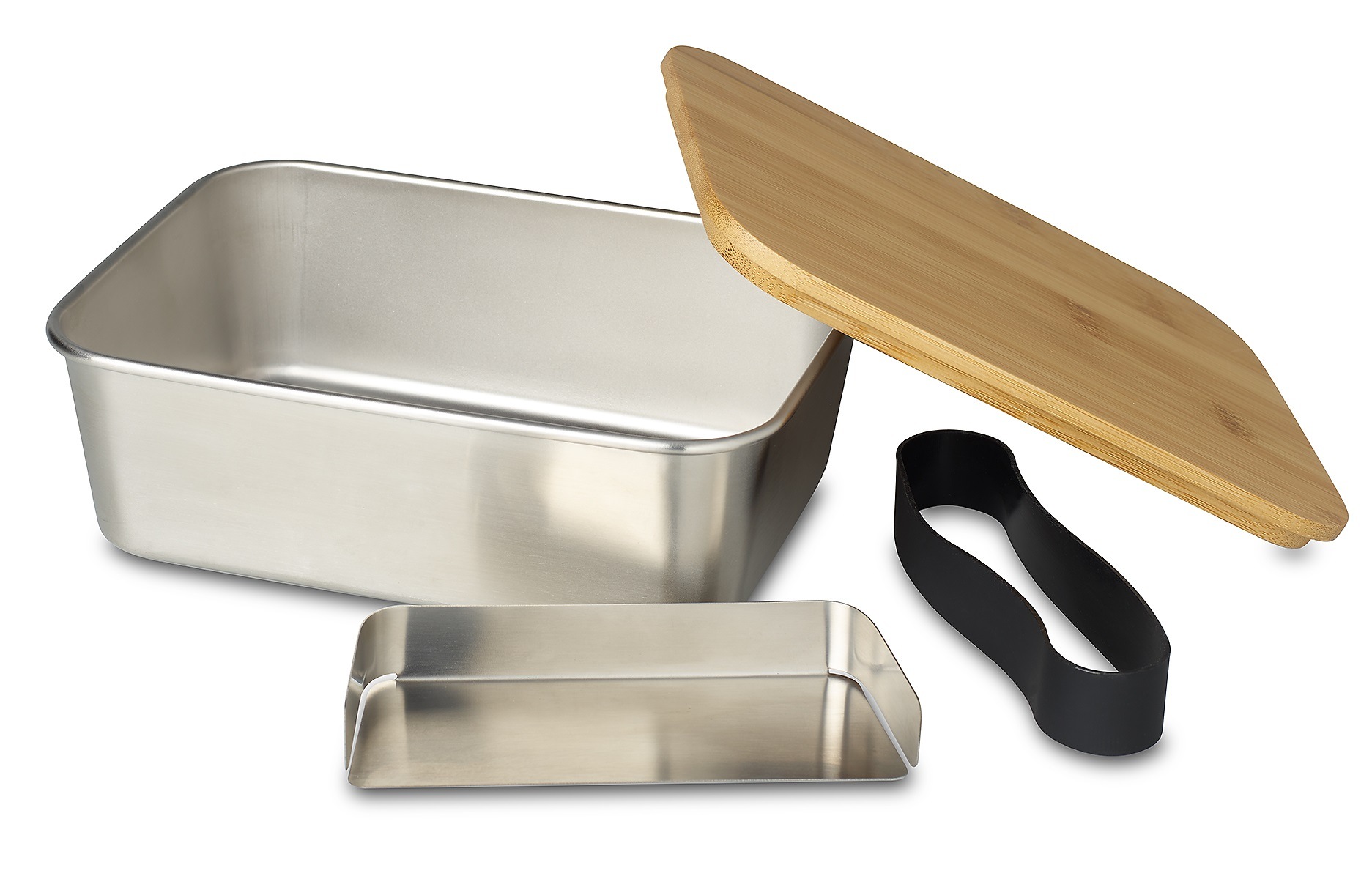 ECHTWERK Lunchbox »„Brotdose“ mit Bambusdeckel, 1500 ml«, (1 tlg., Dose mit Deckel), aus hochwertigem Edelstahl 304