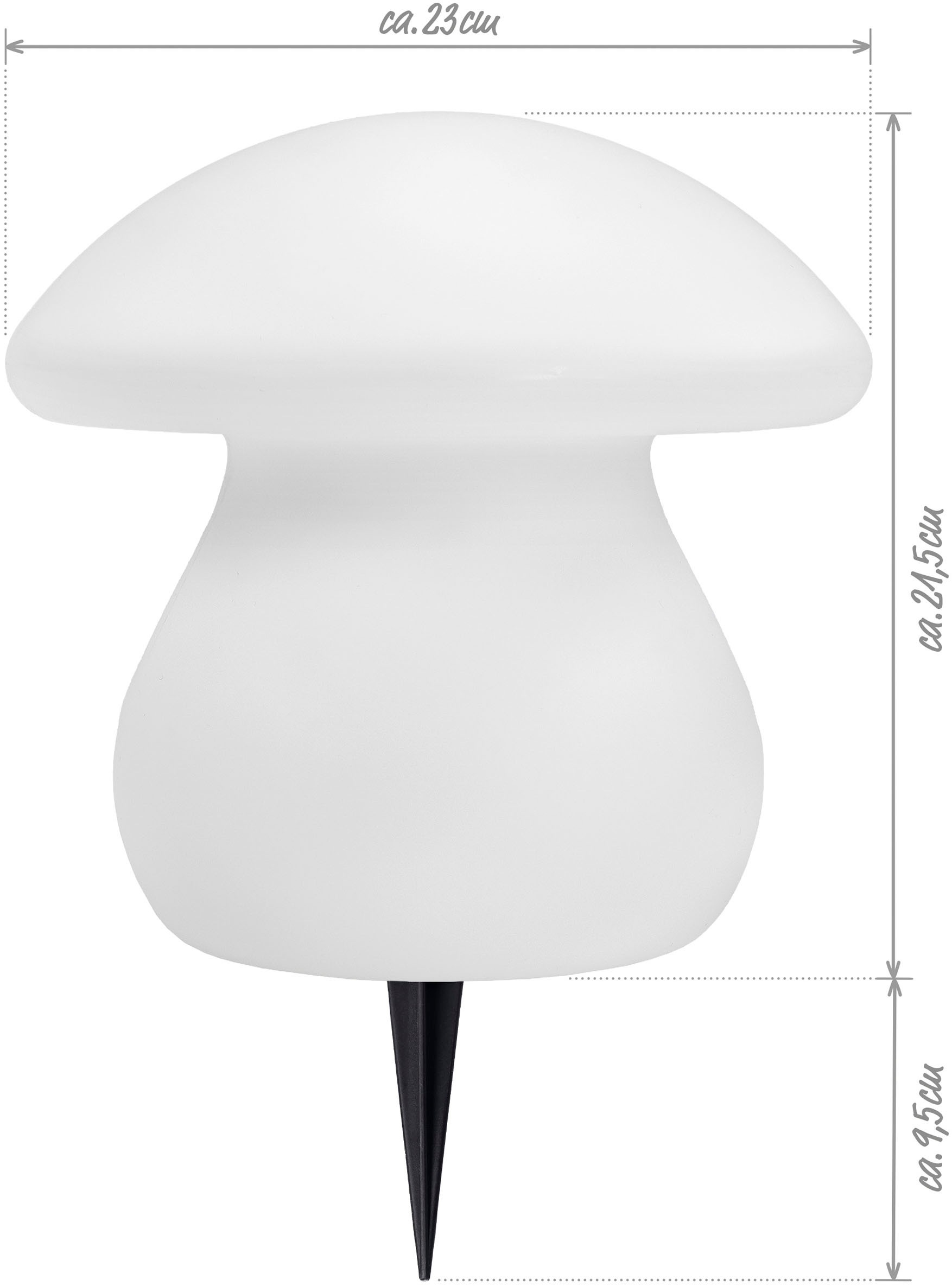 my home LED Solarleuchte »Elowyn, LED-Solar Pilz«, Leuchtmittel LED-Modul | LED fest integriert, mit Erdspieß und Fernbedienung