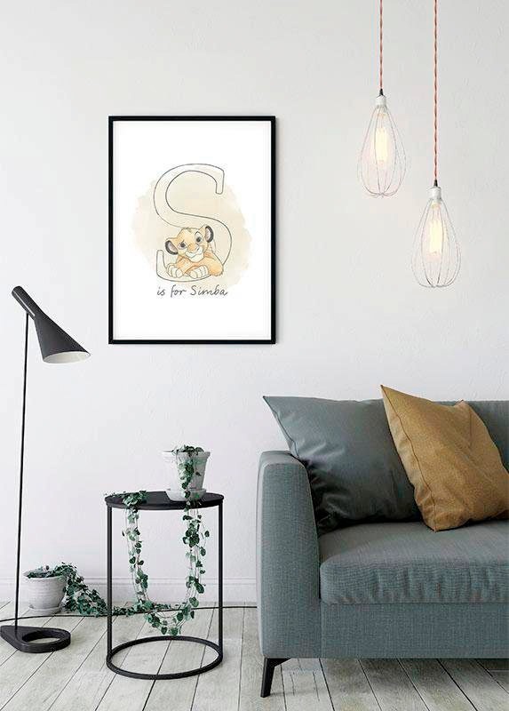 Komar Poster »S like Simba«, Disney, (1 St.), Kinderzimmer, Schlafzimmer, Wohnzimmer