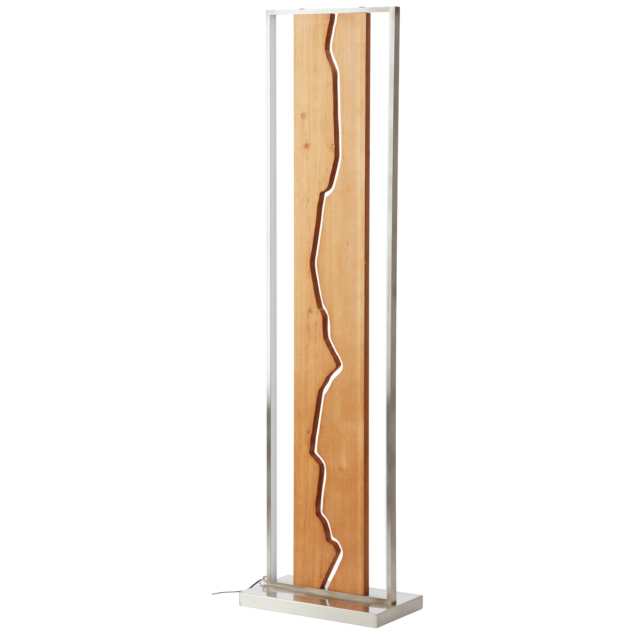 Brilliant LED Stehlampe »Thunder«, 120 cm, 2300 lm, 3000 K, Holz/Metall, braun/nickelfarben