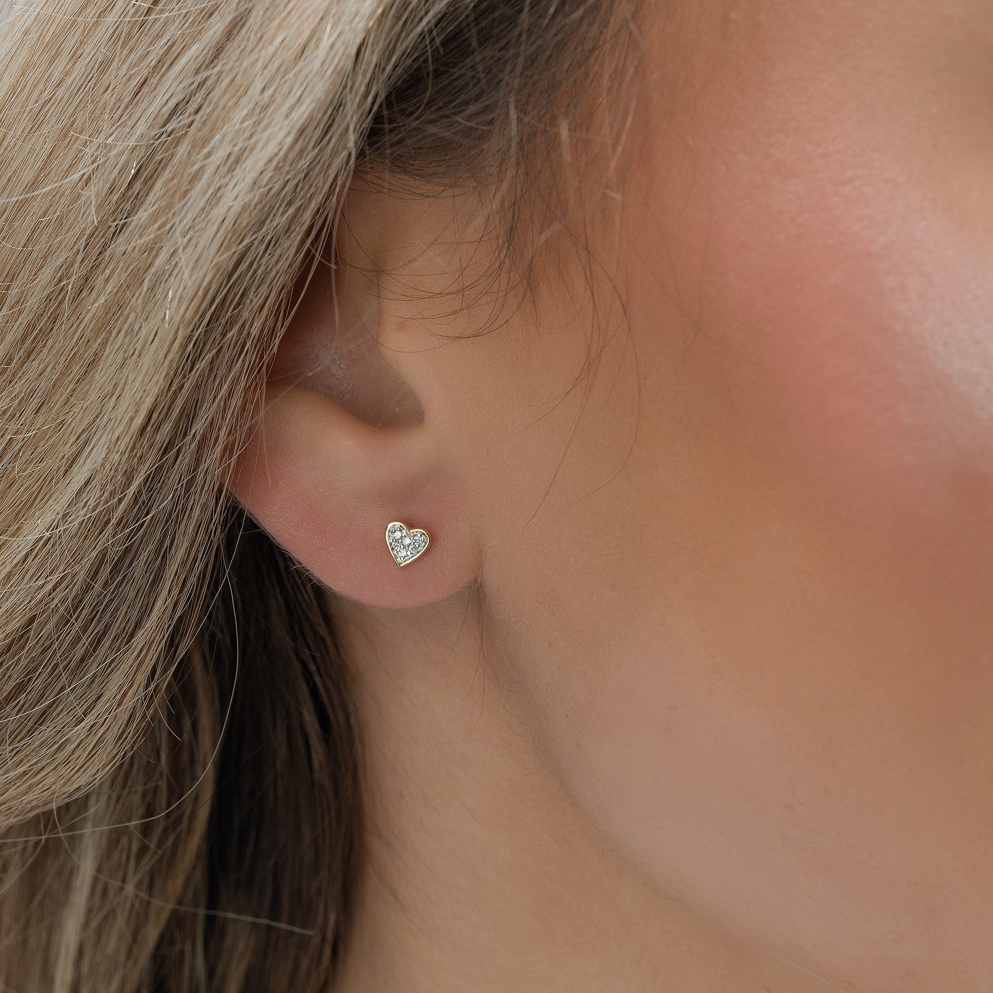 Diamonds by Ellen K. Paar Ohrstecker »585/- Gelbgold bicolor 12 Brill. 0,052ct. Herz«