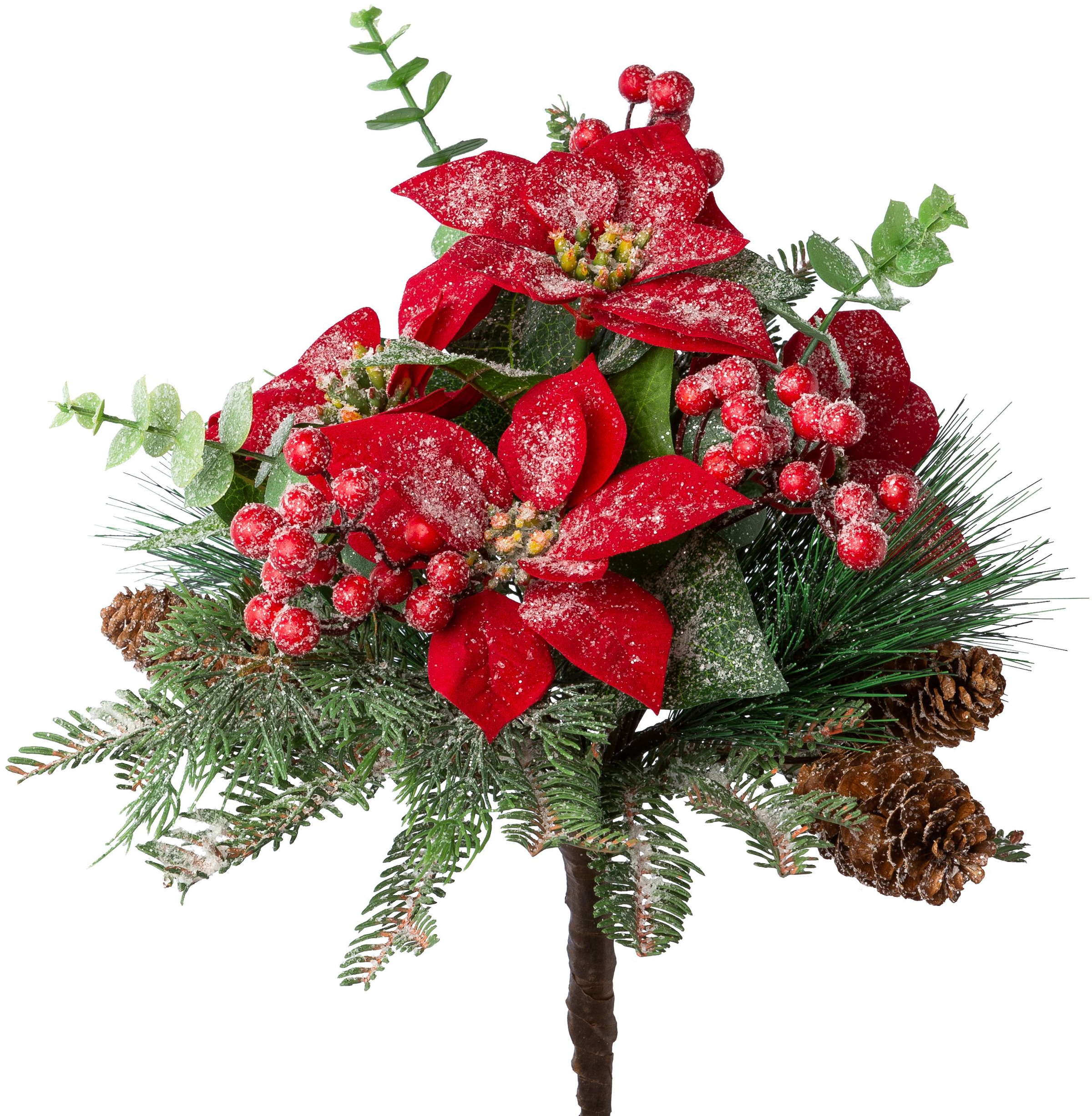 Winterliche Kunstpflanze »Weihnachtsdeko rot«, Mixbund, mit Zapfen und Beeren