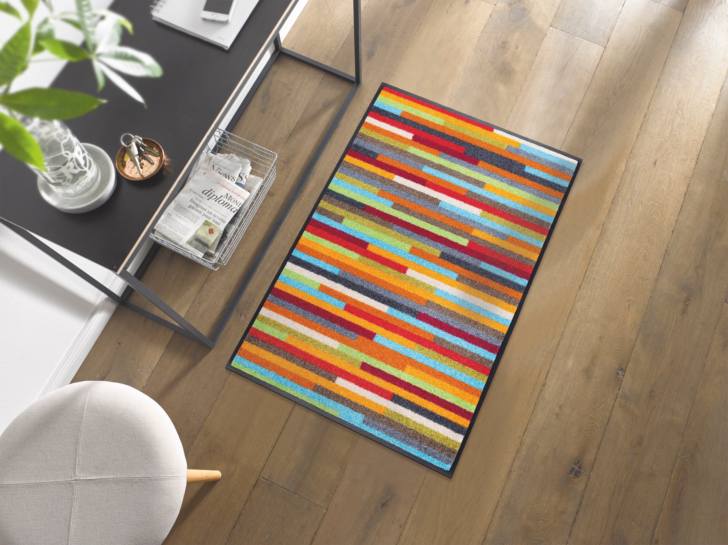 wash+dry by Kleen-Tex Teppich "Mikado Stripes" rechteckig 7 mm Höhe moderne günstig online kaufen