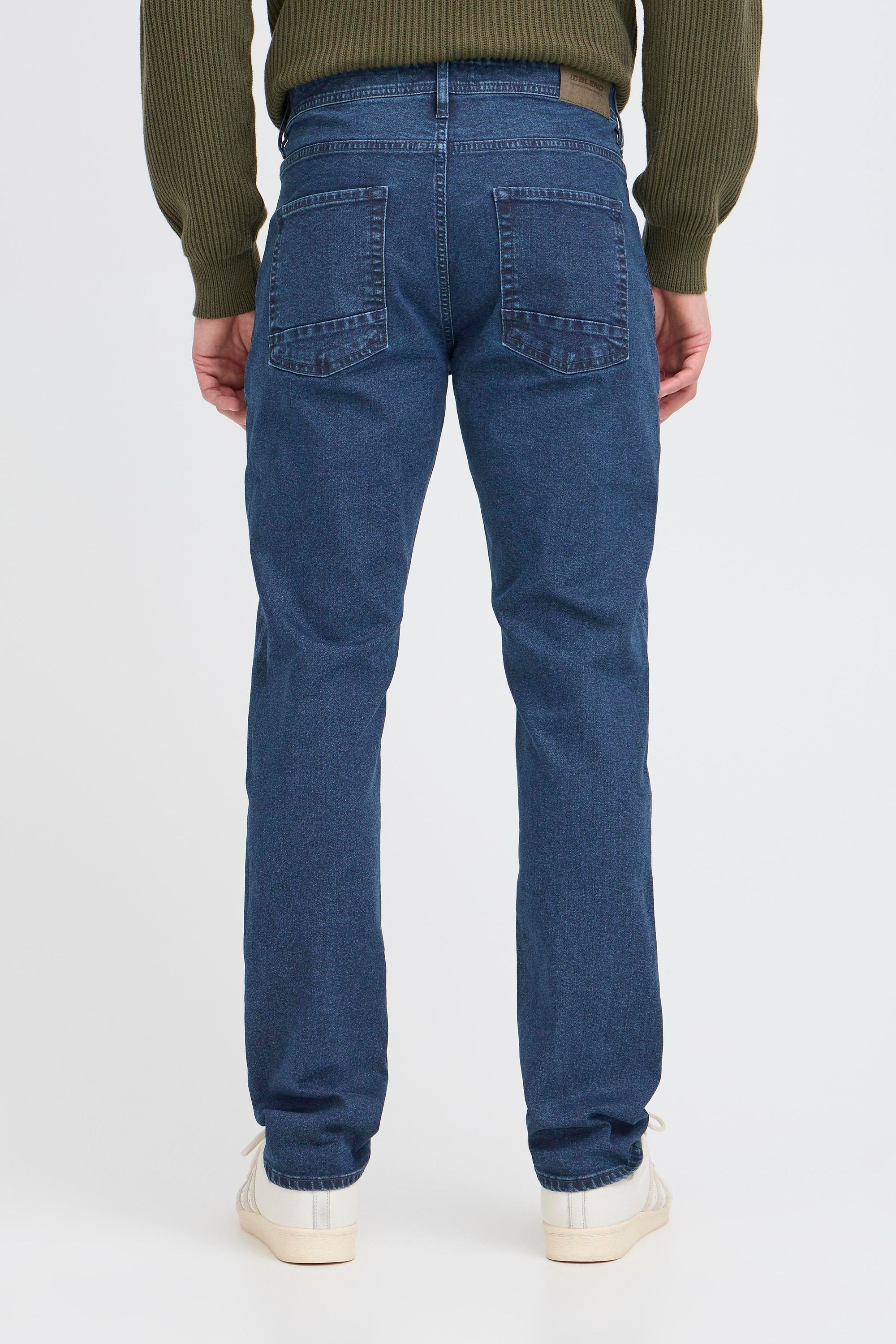 Slim-fit-Jeans BLEND "BHZinor", Herren, Gr. 33, Länge 34, denim dunkelblau, Denim/Jeans, 68% Baumwolle, 27% Polyester, 3% Viskose, 2% Elasthan, unifarben, normal lang, Jeans Slim-fit-Jeans, Klassische Jeans im 5-Pocket-Stil 3