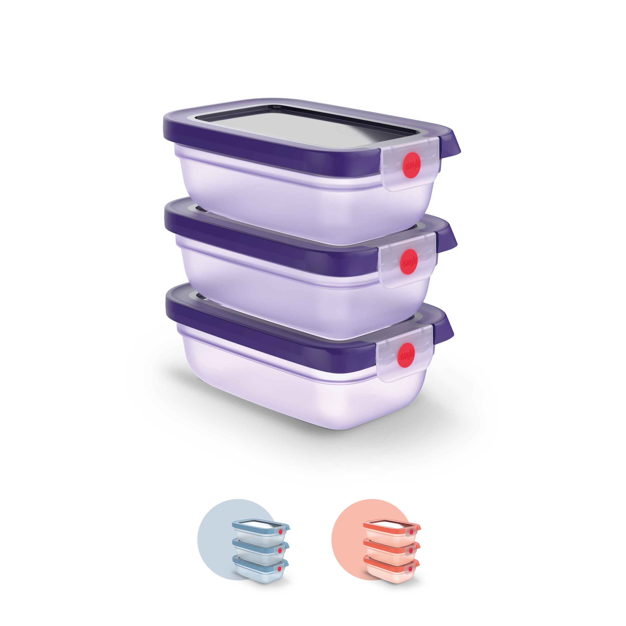 Emsa Frischhaltedose "oneClick" Set, 3 tlg. tlg. verschlossen mit nur 1 x K günstig online kaufen