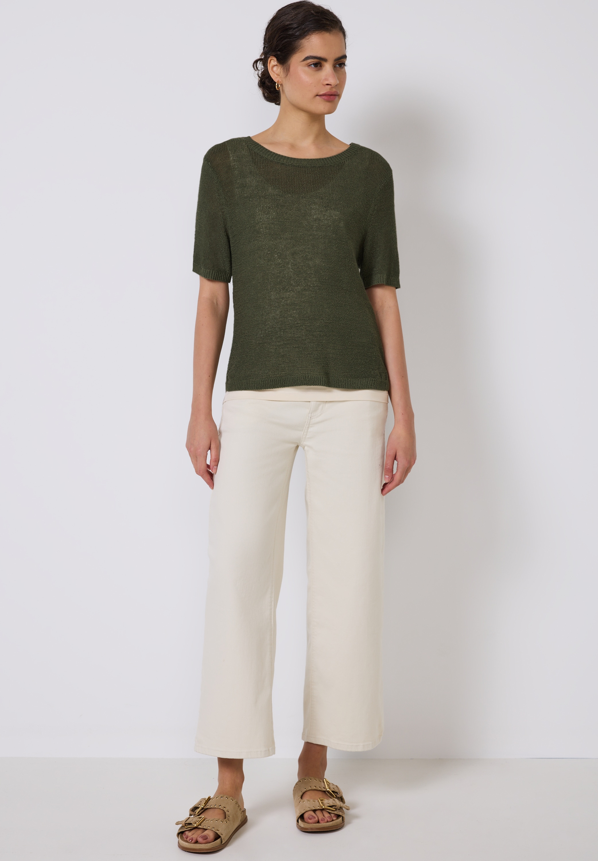 STREET ONE STUDIO Kurzarmpullover, mit grober Struktur