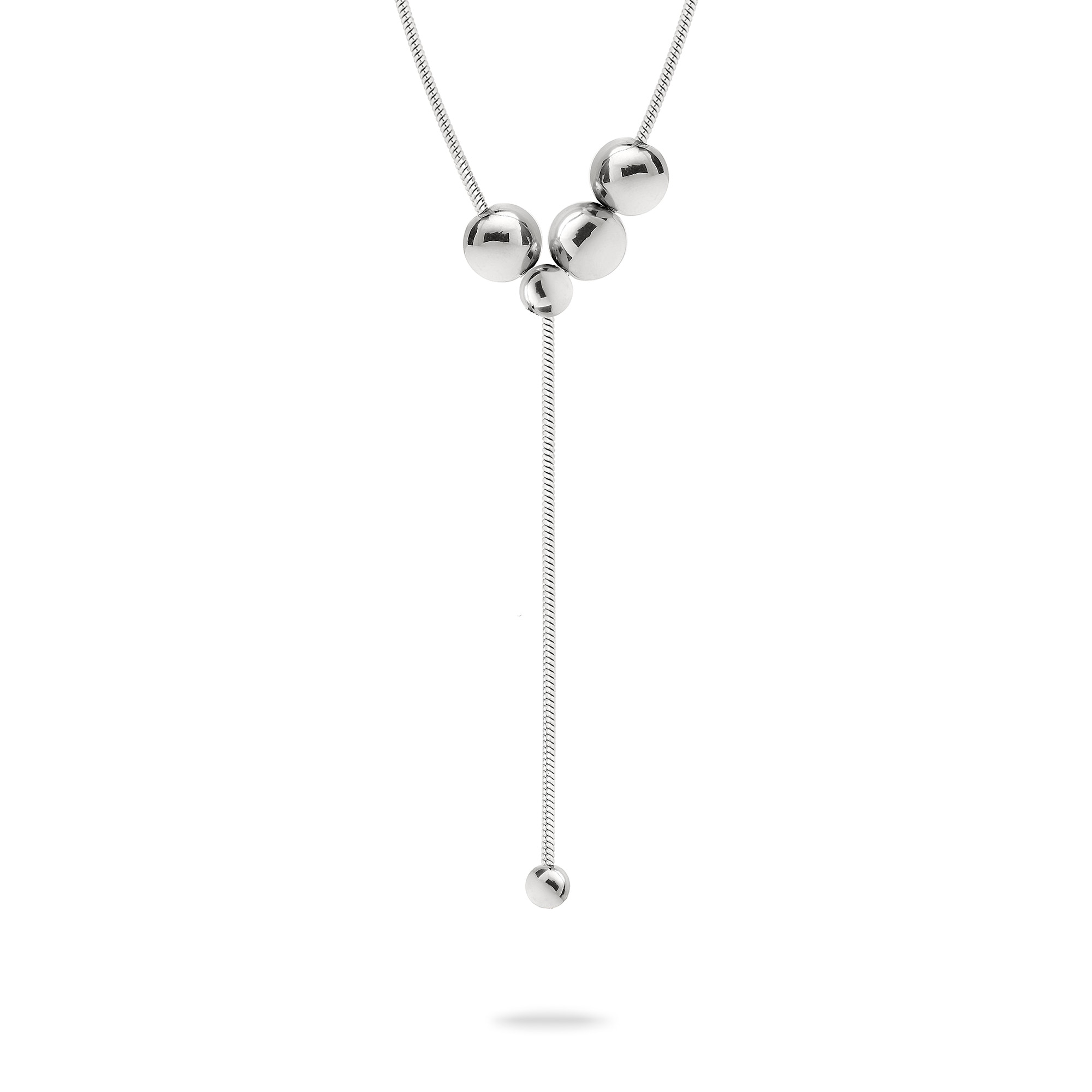 Damen Y-Kette "Schmuck Geschenk Edelstahl Halskette Steel Ball", Edelstahl, L: 42 B: 7,5mmsilberfarben, LIEBESKIND BERLIN, Edelstahl, B:7,5mm,