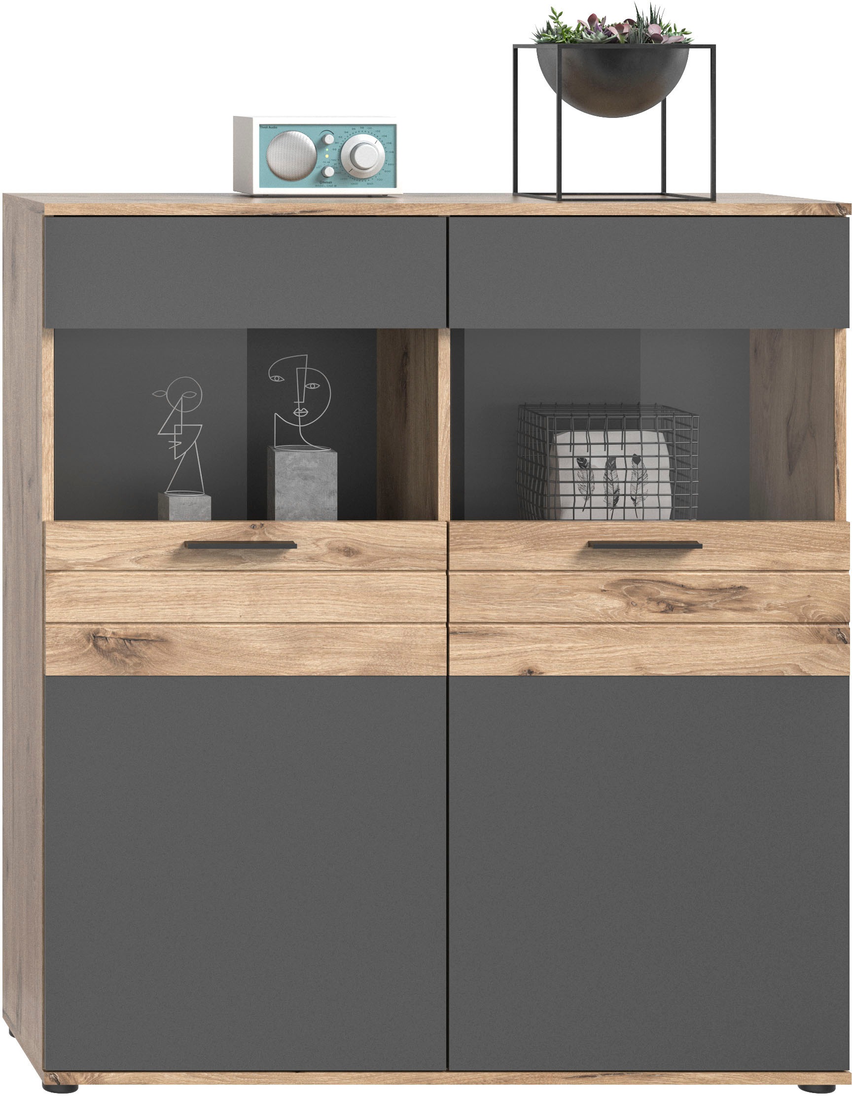 Home affaire Vitrine "Riga" Höhe 122 cm günstig online kaufen