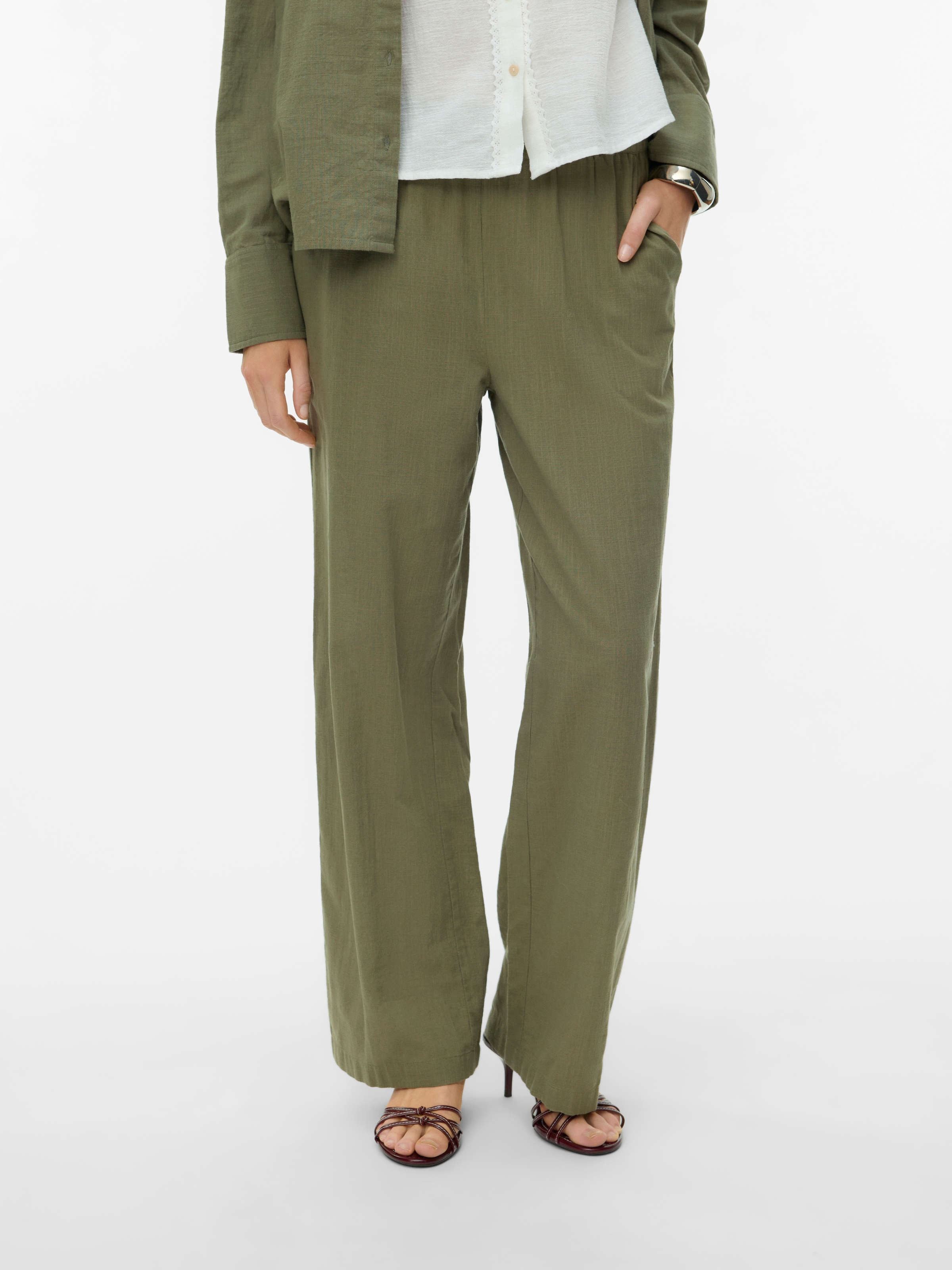 Vero Moda Schlupfhose "VMCAIA MW WIDE PANT WVN NOOS" Baumwollmischung, over günstig online kaufen