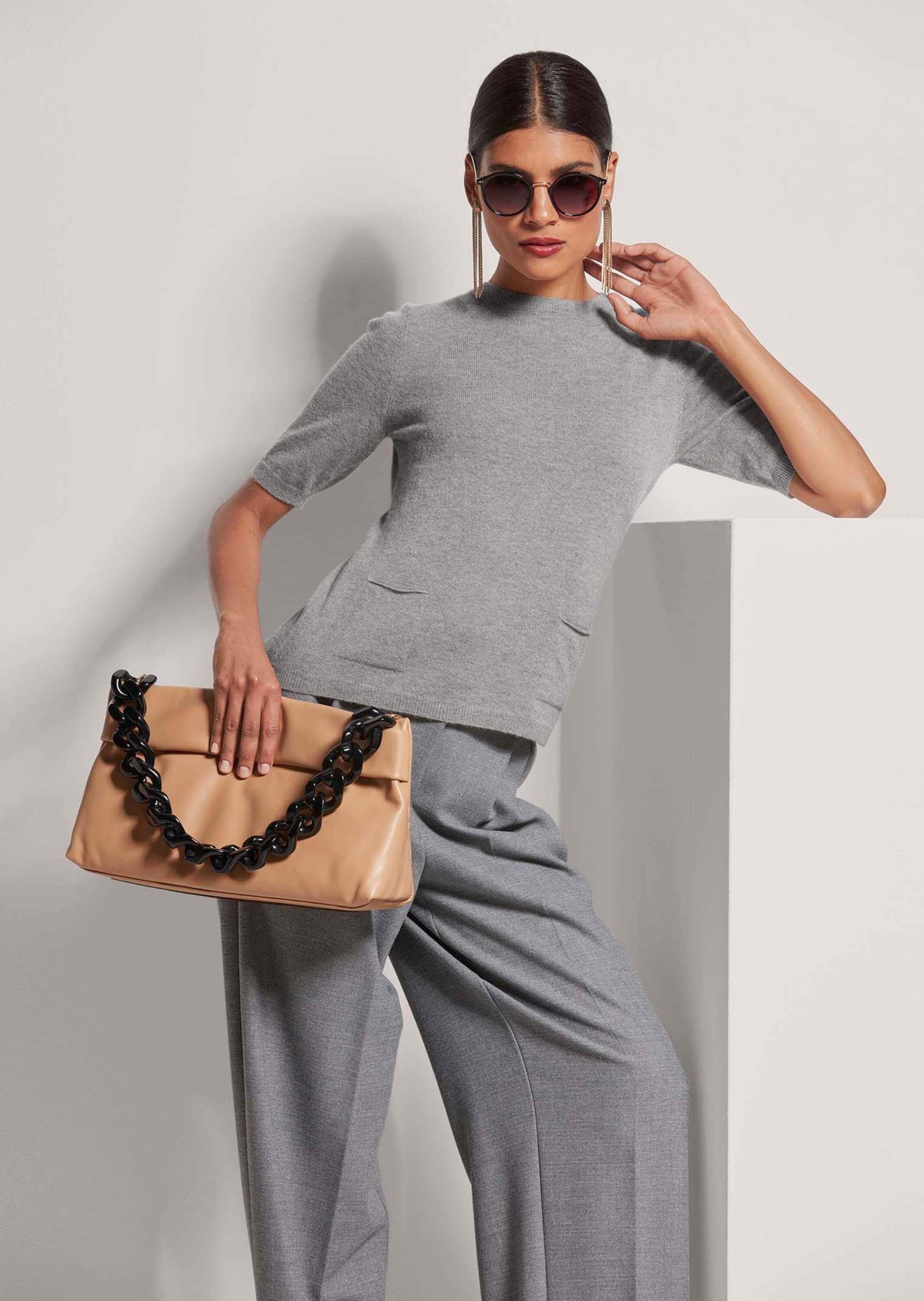 MADELEINE Longpullover »Kaschmirpullover Feinstrickpullover mit Kaschmiranteil« Feinstrickpullover mit Halbarm