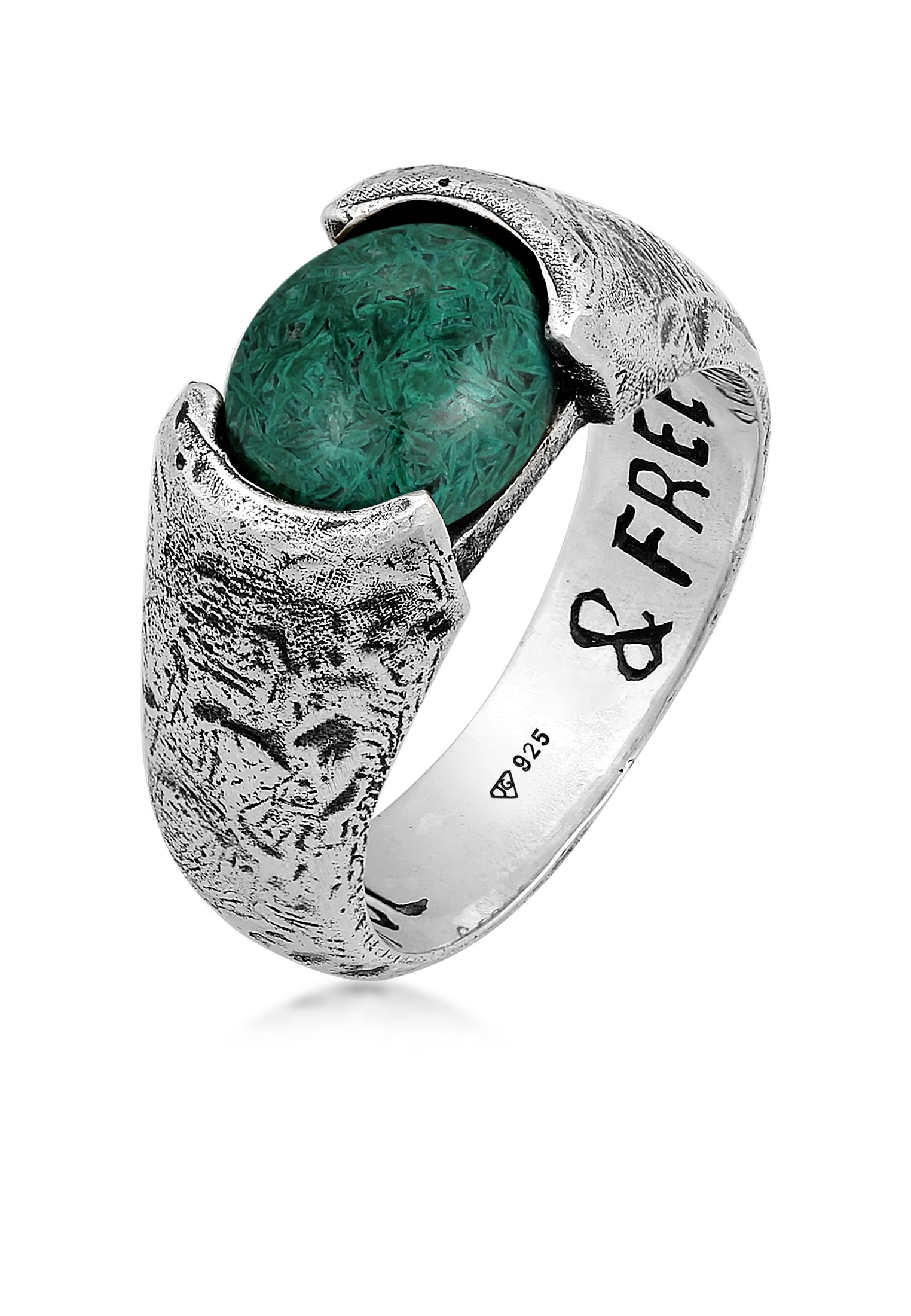"Silberring HAZE & GLORY ""Ring Herren Liberty - Afrikanischer Türkis 925 Silber"" Gr. 58, silber, Fingerringe, Herren, 58, Silber 925