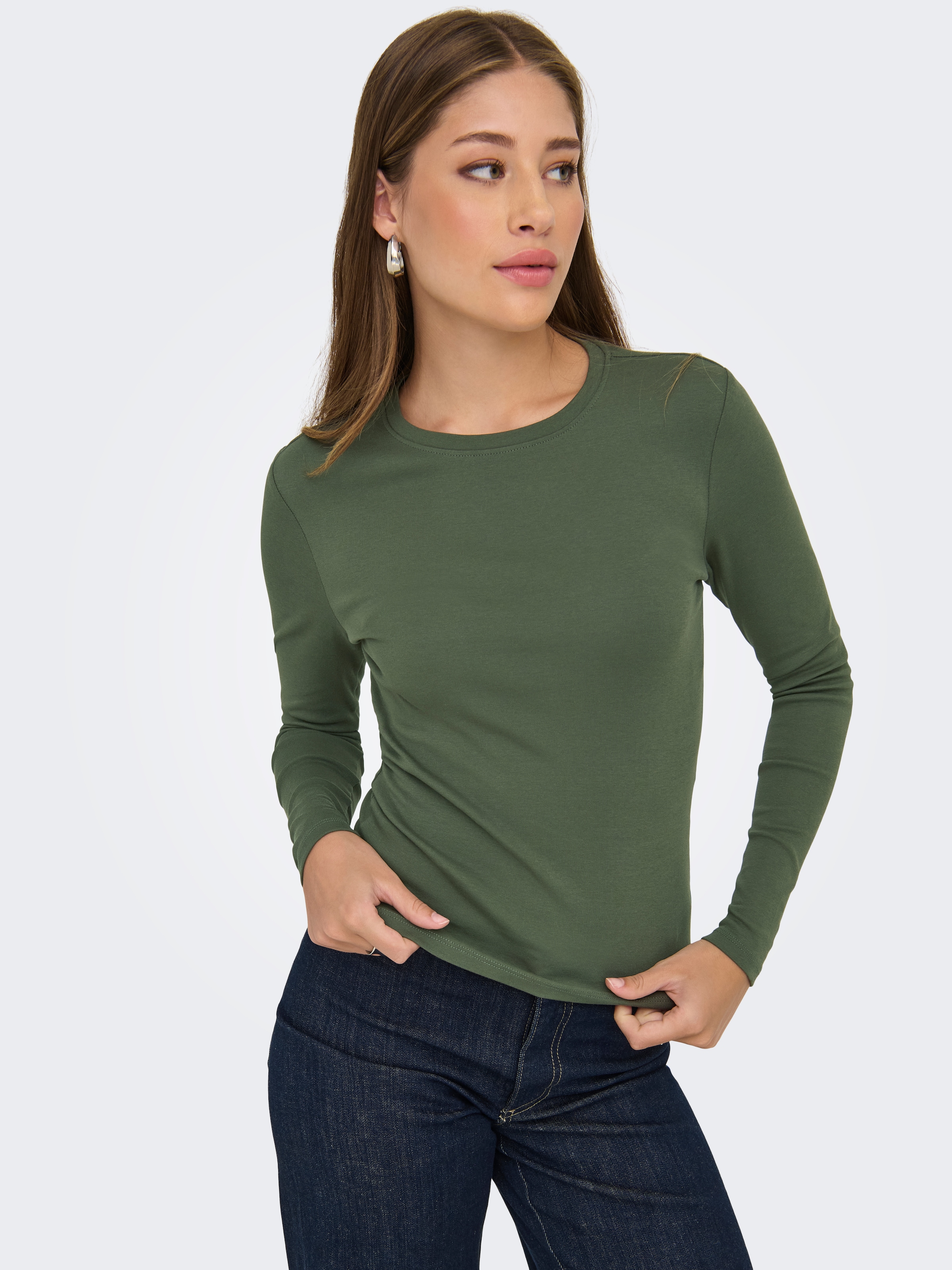ONLY Langarmshirt "ONLRILEY O-NECK L/S TOP JRS" günstig online kaufen