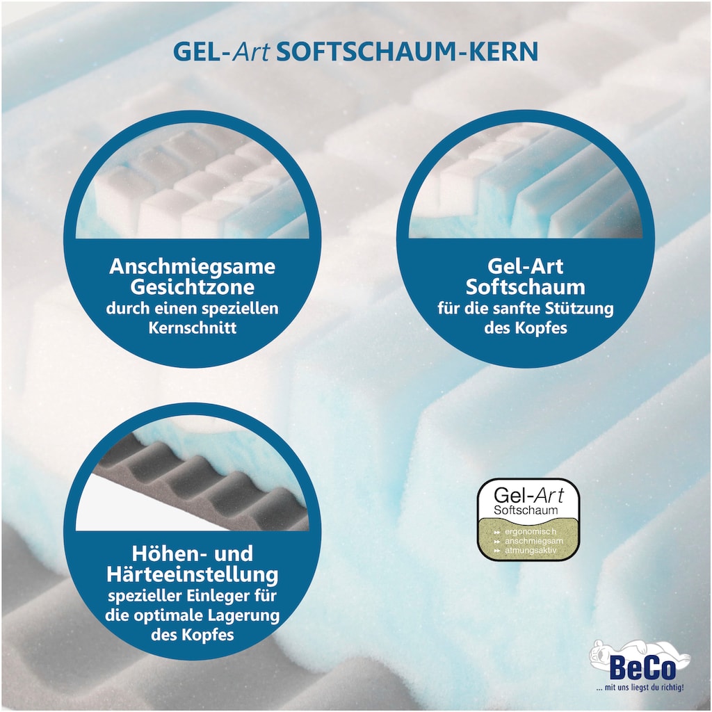 Beco Nackenstützkissen »Vario Med«, Füllung: Gelschaum, Bezug: Doppeltuch, (1 St.), Kern aus Gelschaum & Gesundheitsprodukt nach ZPmed®