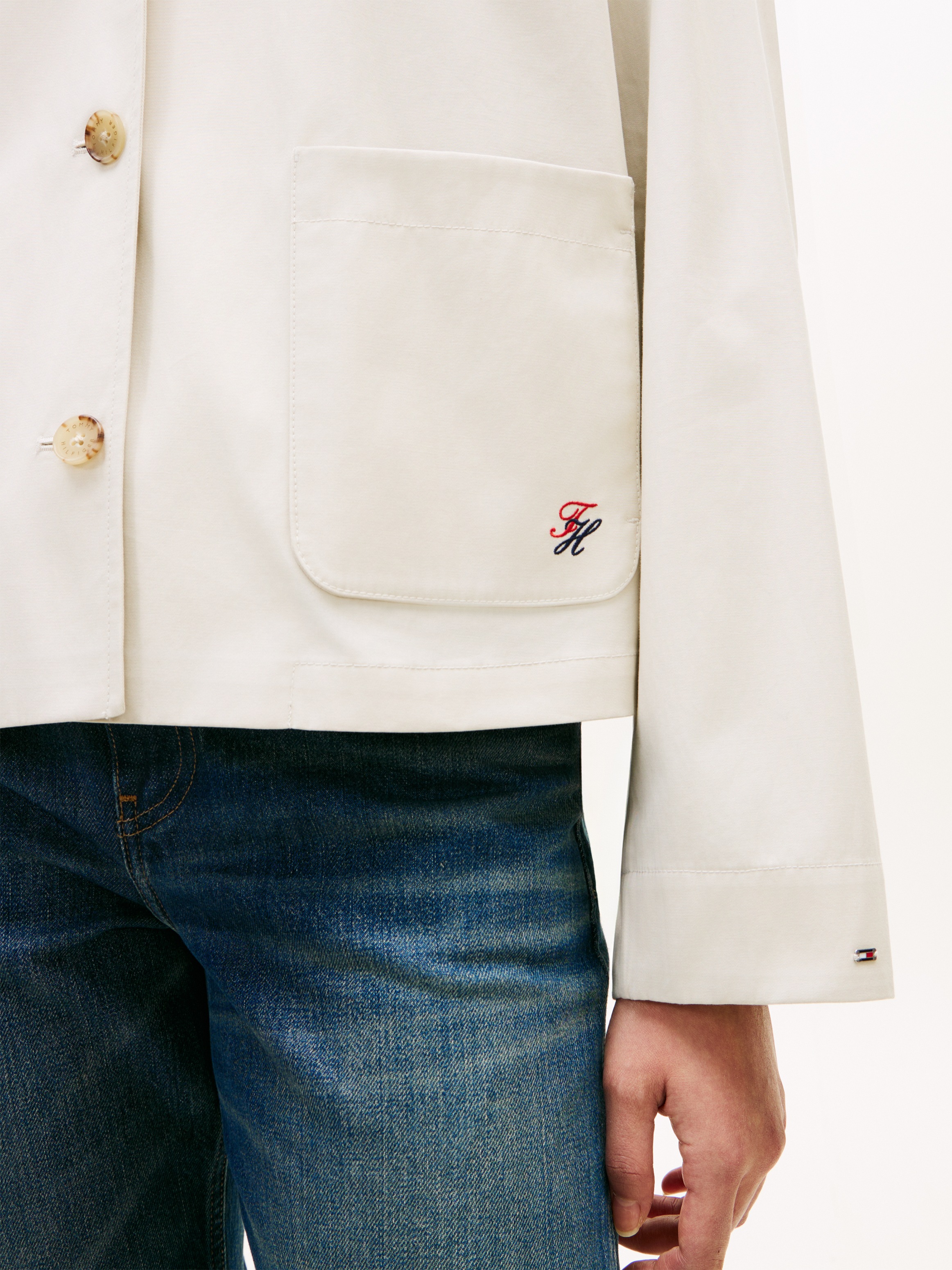 Tommy Hilfiger Kurzjacke "COTTON SHORT JACKET" mit aufgesetzten Brusttasche günstig online kaufen