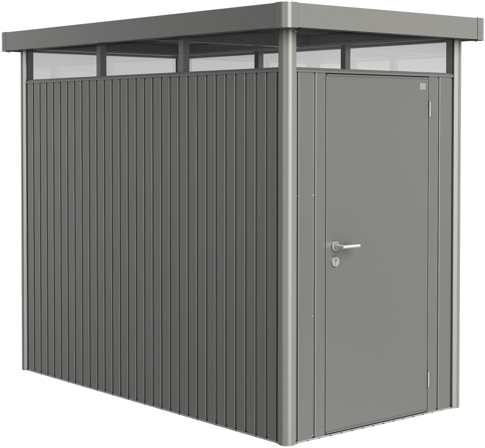 Biohort "HIGHLINE Gr. HS, verschiedene Farben" stylisches Metall-Gartenhaus mit Flachdach