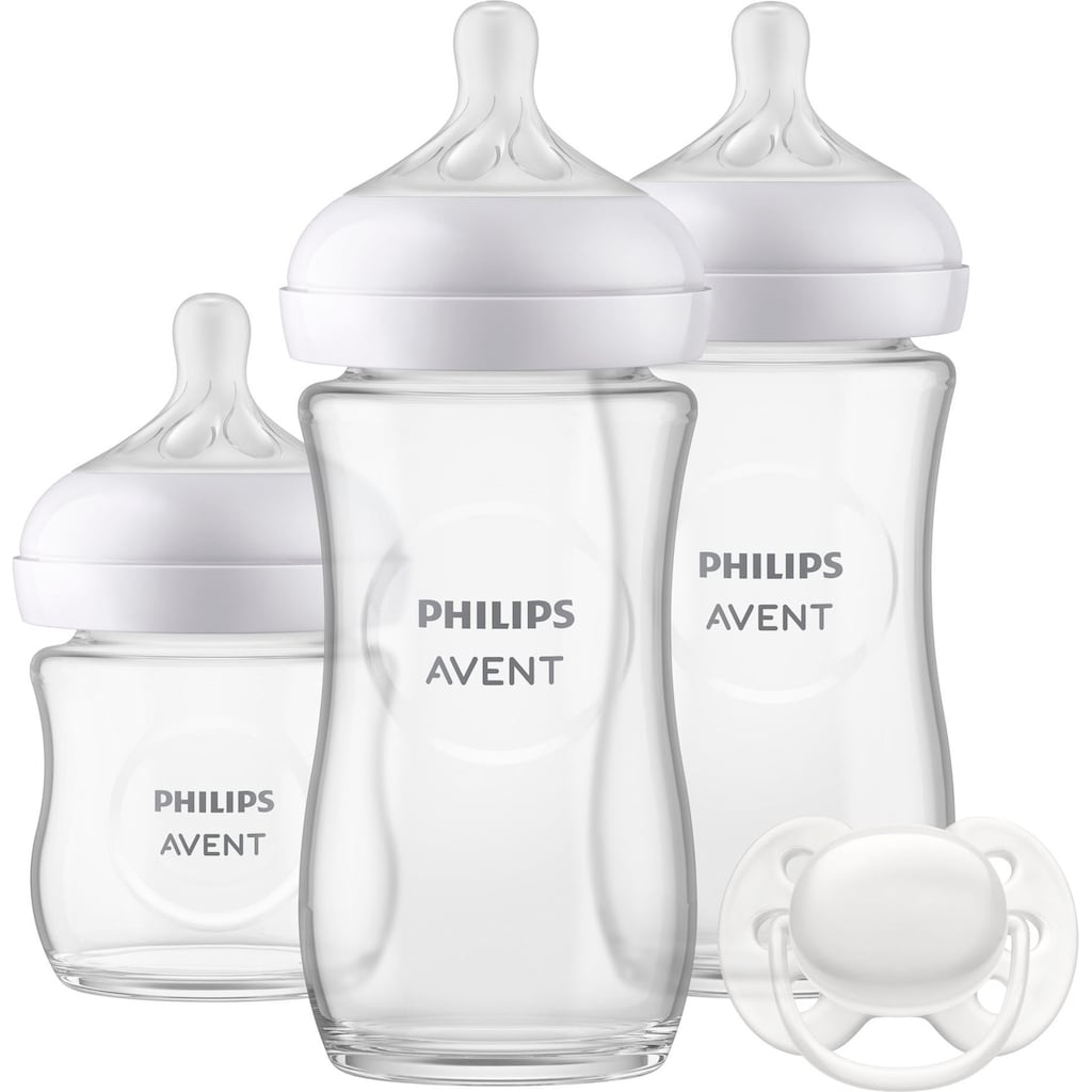 Philips AVENT Babyflasche »Natural Response Starter-Set Glas für Neugeborene SCD878/11«