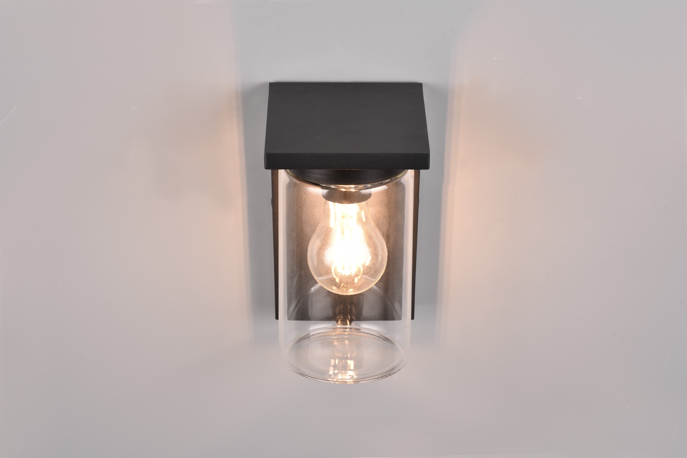 TRIO Leuchten Außen-Wandleuchte »ARDILA, Outdoor Fassadenleuchte mit Glasschirm, Dämmerungssensor«, 1 flammig, Leuchtmittel E27 | Leuchtmittel wechselbar, exkl 1x E27 max 40W, IP44, Wandlampe für Hauswand Garten Terrasse