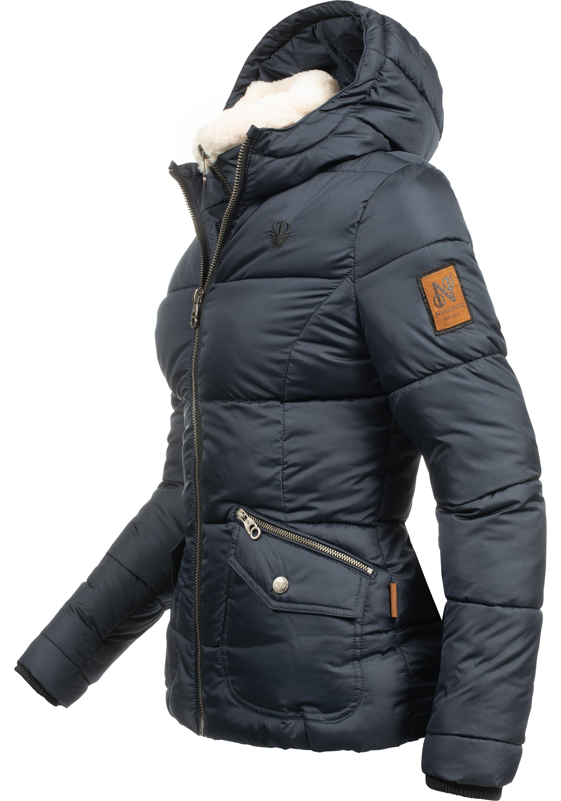 Navahoo Winterjacke »Megan«, mit Kapuze, stylische Damen Steppjacke mit  Teddyfutter für kaufen | BAUR