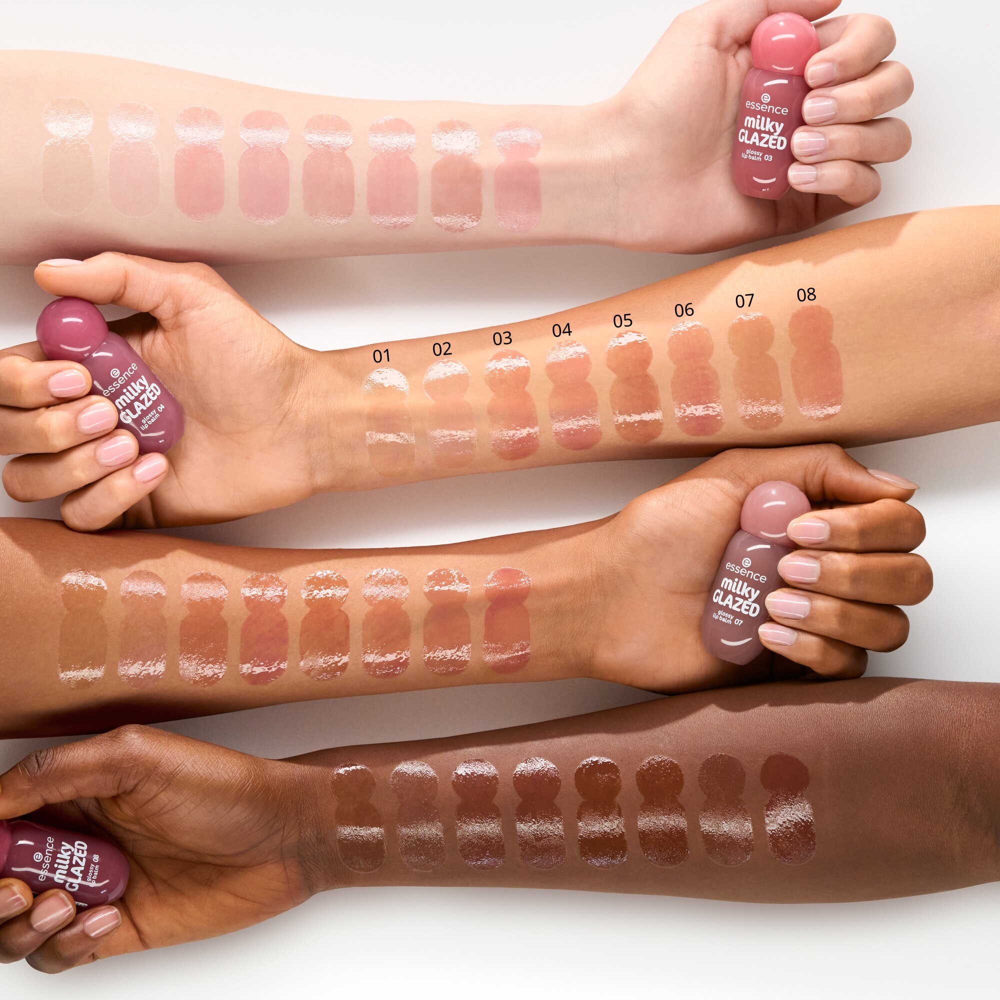 Essence Lipgloss »milky GLAZED glossy lip balm«
